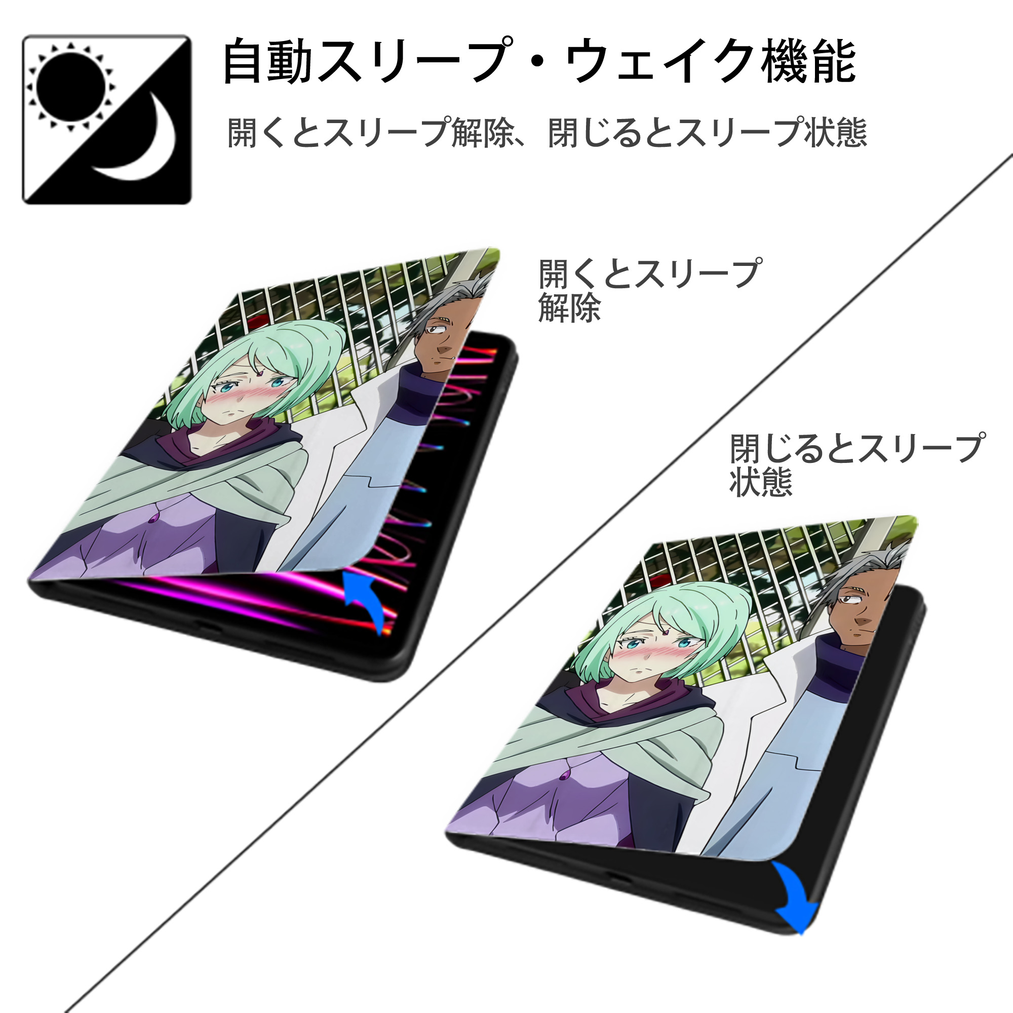 転スラ Regarding Reincarnated to Slime IPad ケース ブック型 PUレザー TPU 耐衝撃 軽量 薄型 ペン収納なし 全面保護 IPad 各モデル対応