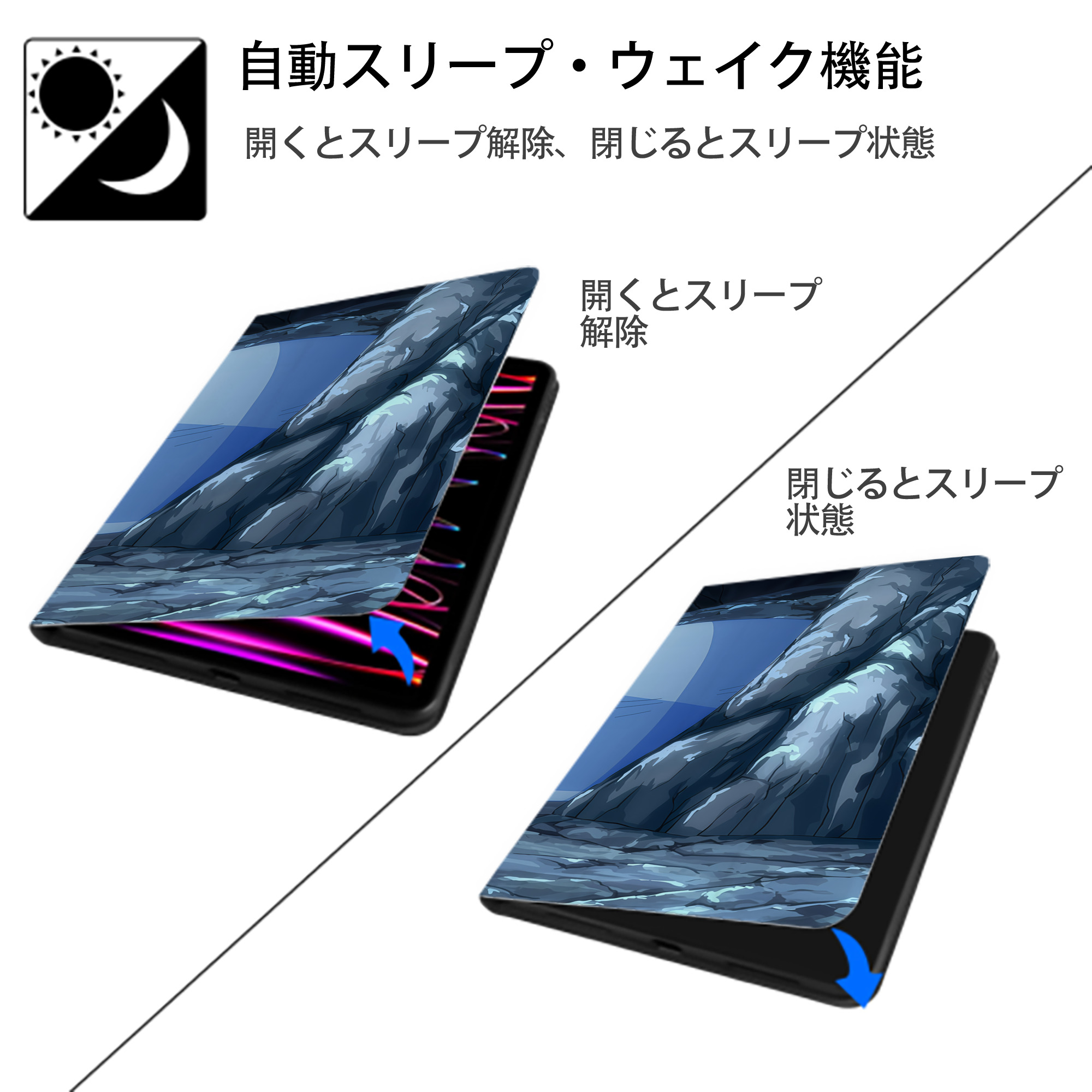 転スラ Regarding Reincarnated to Slime IPad ケース ブック型 PUレザー TPU 耐衝撃 軽量 薄型 ペン収納なし 全面保護 IPad 各モデル対応