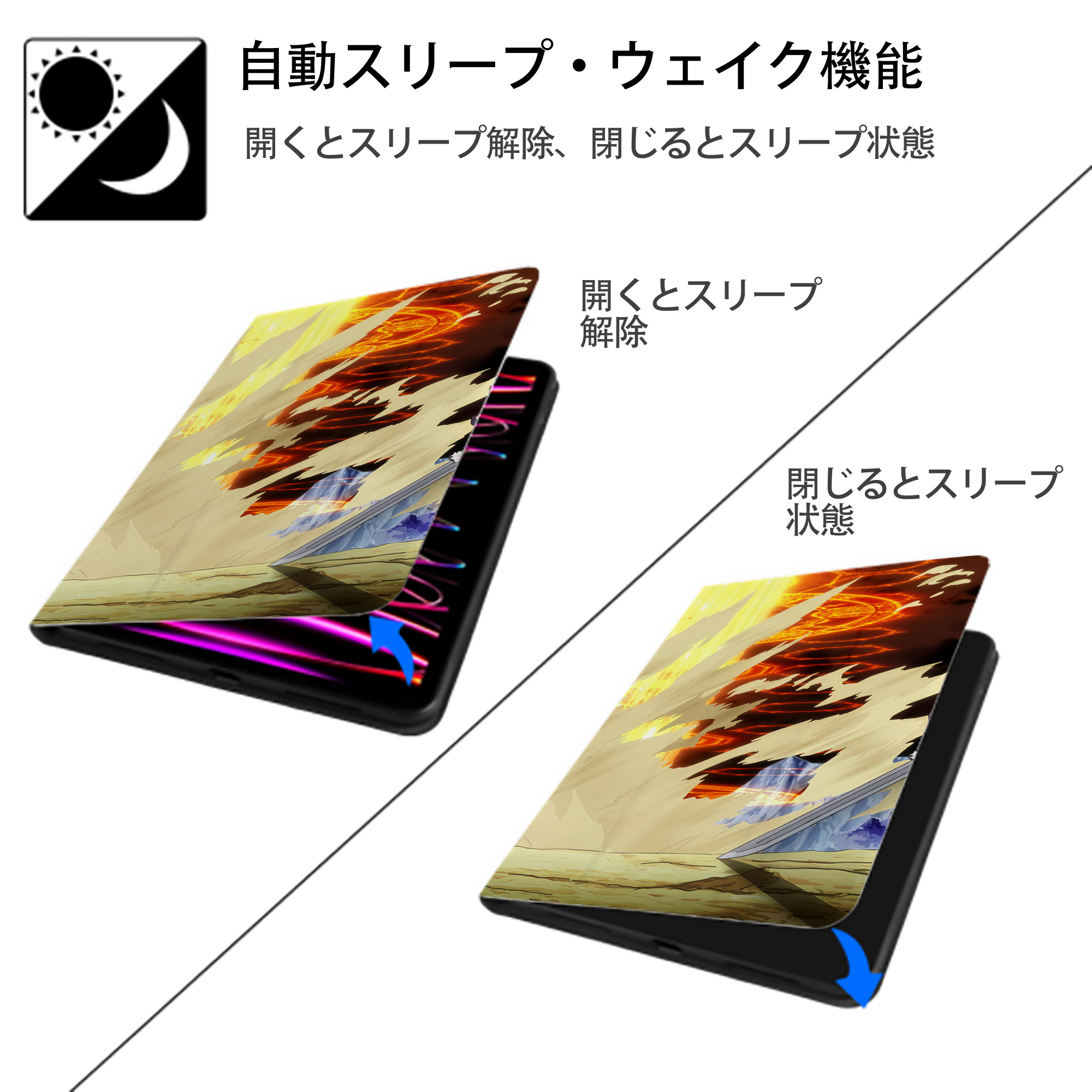 転スラ Regarding Reincarnated to Slime IPad ケース ブック型 PUレザー TPU 耐衝撃 軽量 薄型 ペン収納なし 全面保護 IPad 各モデル対応