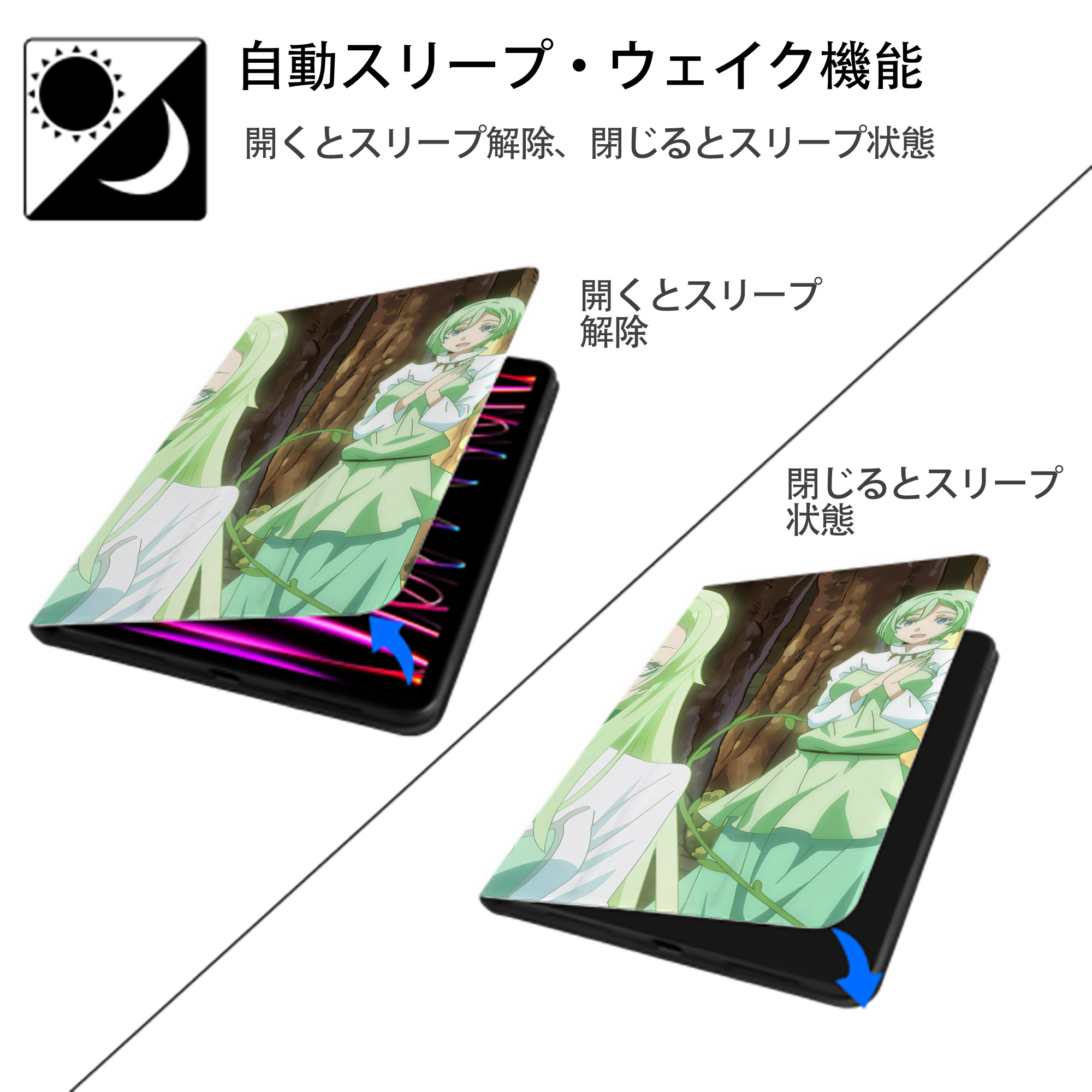 転スラ Regarding Reincarnated to Slime IPad ケース ブック型 PUレザー TPU 耐衝撃 軽量 薄型 ペン収納なし 全面保護 IPad 各モデル対応