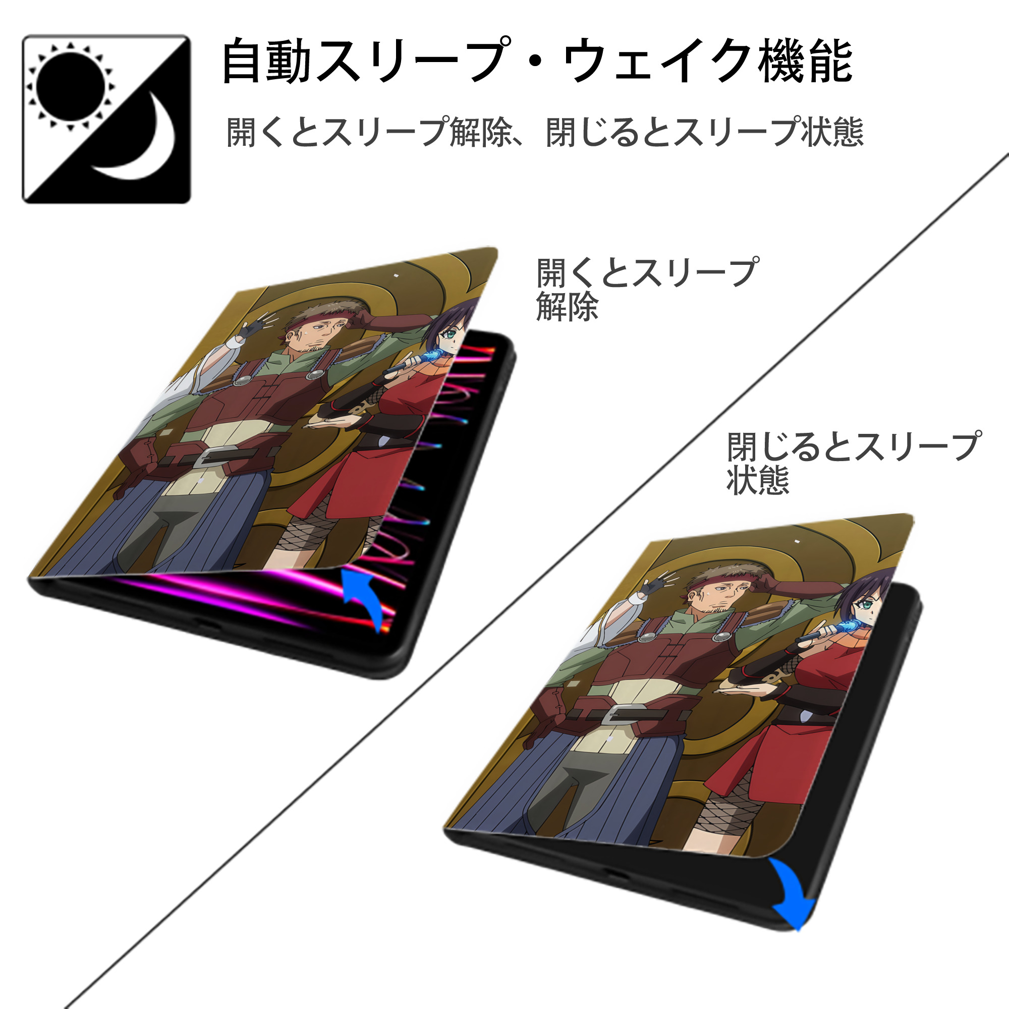 転スラ Regarding Reincarnated to Slime IPad ケース ブック型 PUレザー TPU 耐衝撃 軽量 薄型 ペン収納なし 全面保護 IPad 各モデル対応