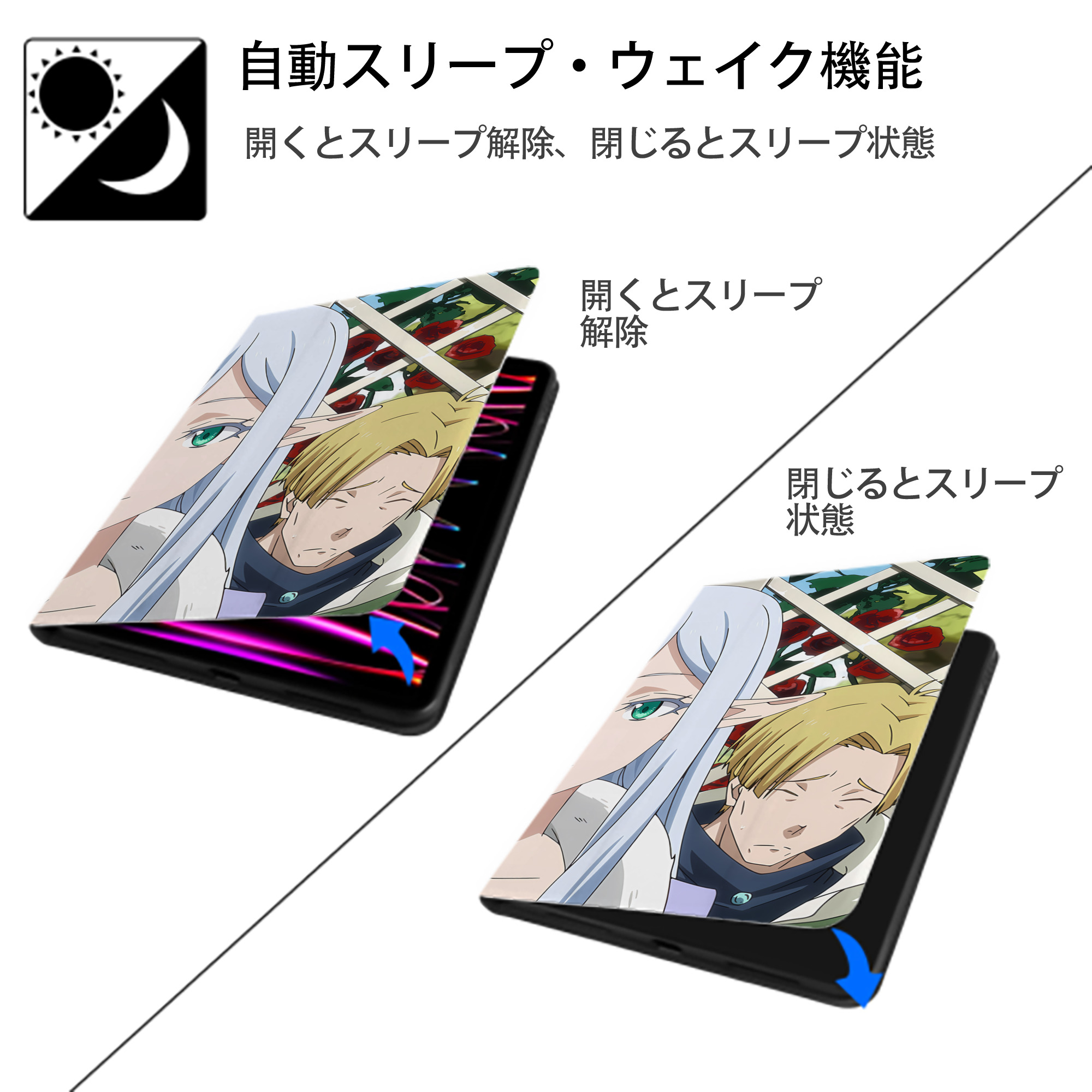 転スラ Regarding Reincarnated to Slime IPad ケース ブック型 PUレザー TPU 耐衝撃 軽量 薄型 ペン収納なし 全面保護 IPad 各モデル対応