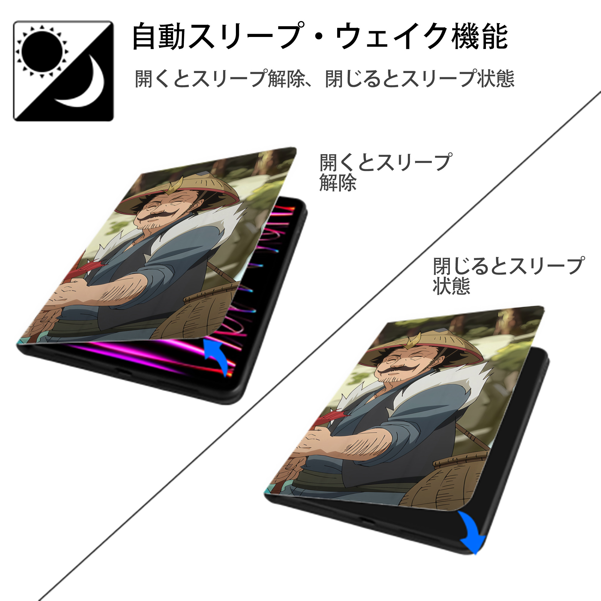転スラ Regarding Reincarnated to Slime IPad ケース ブック型 PUレザー TPU 耐衝撃 軽量 薄型 ペン収納なし 全面保護 IPad 各モデル対応