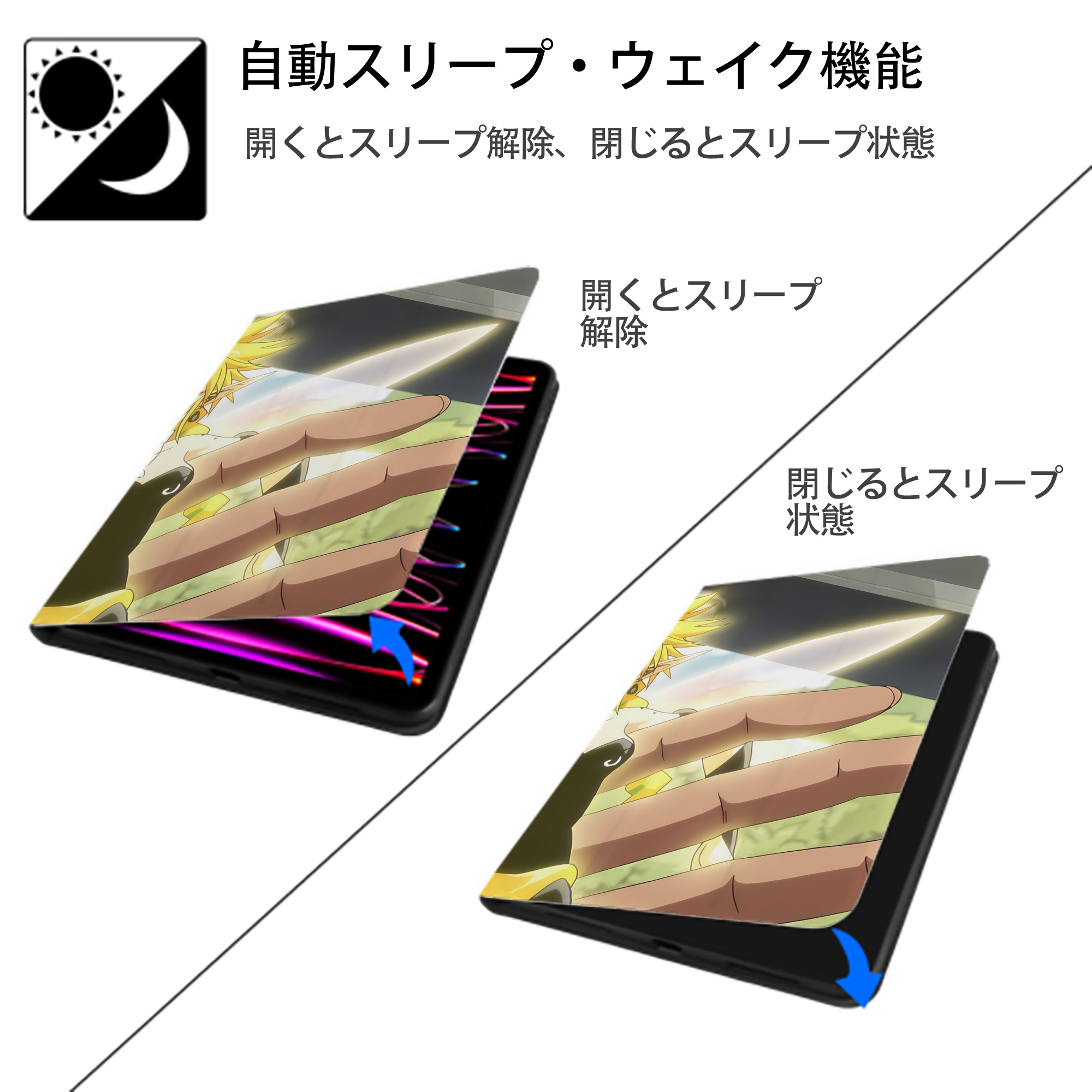 転スラ Regarding Reincarnated to Slime IPad ケース ブック型 PUレザー TPU 耐衝撃 軽量 薄型 ペン収納なし 全面保護 IPad 各モデル対応