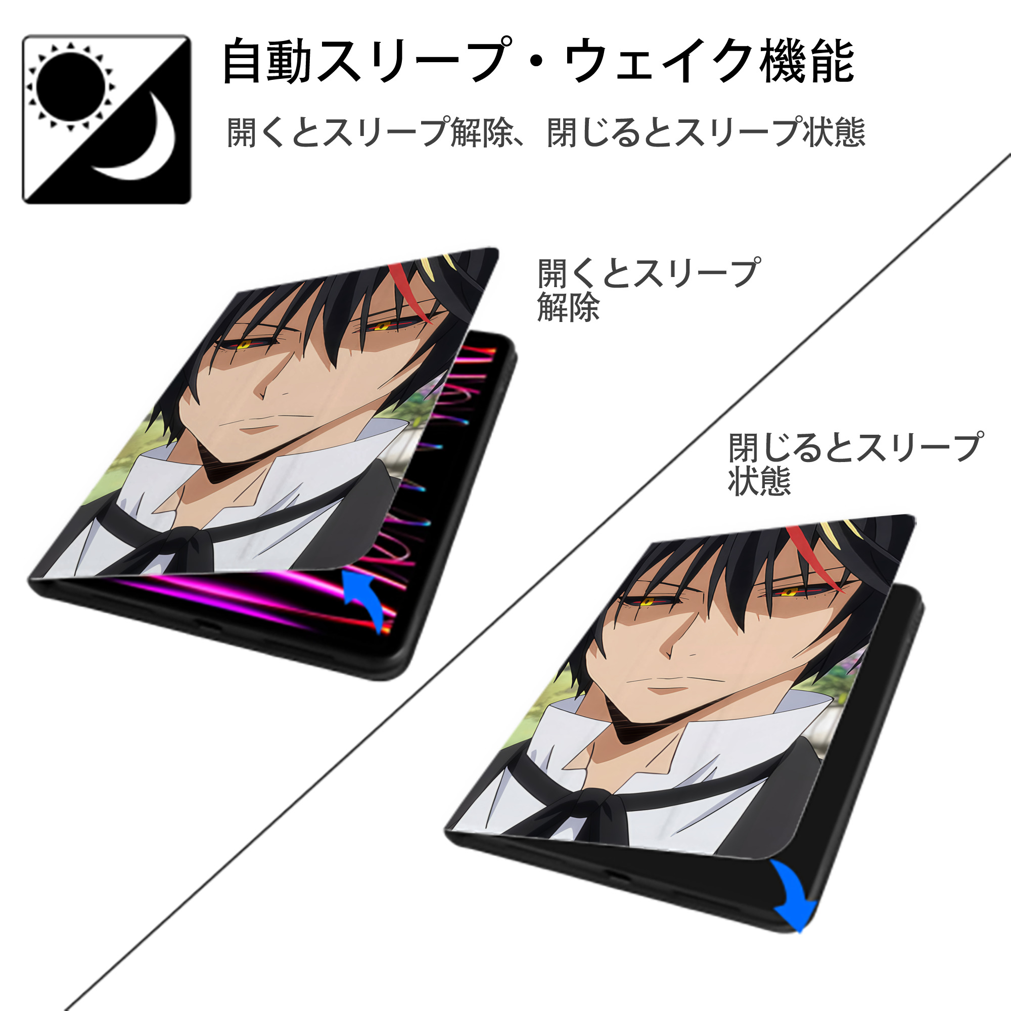 転スラ Regarding Reincarnated to Slime IPad ケース ブック型 PUレザー TPU 耐衝撃 軽量 薄型 ペン収納なし 全面保護 IPad 各モデル対応