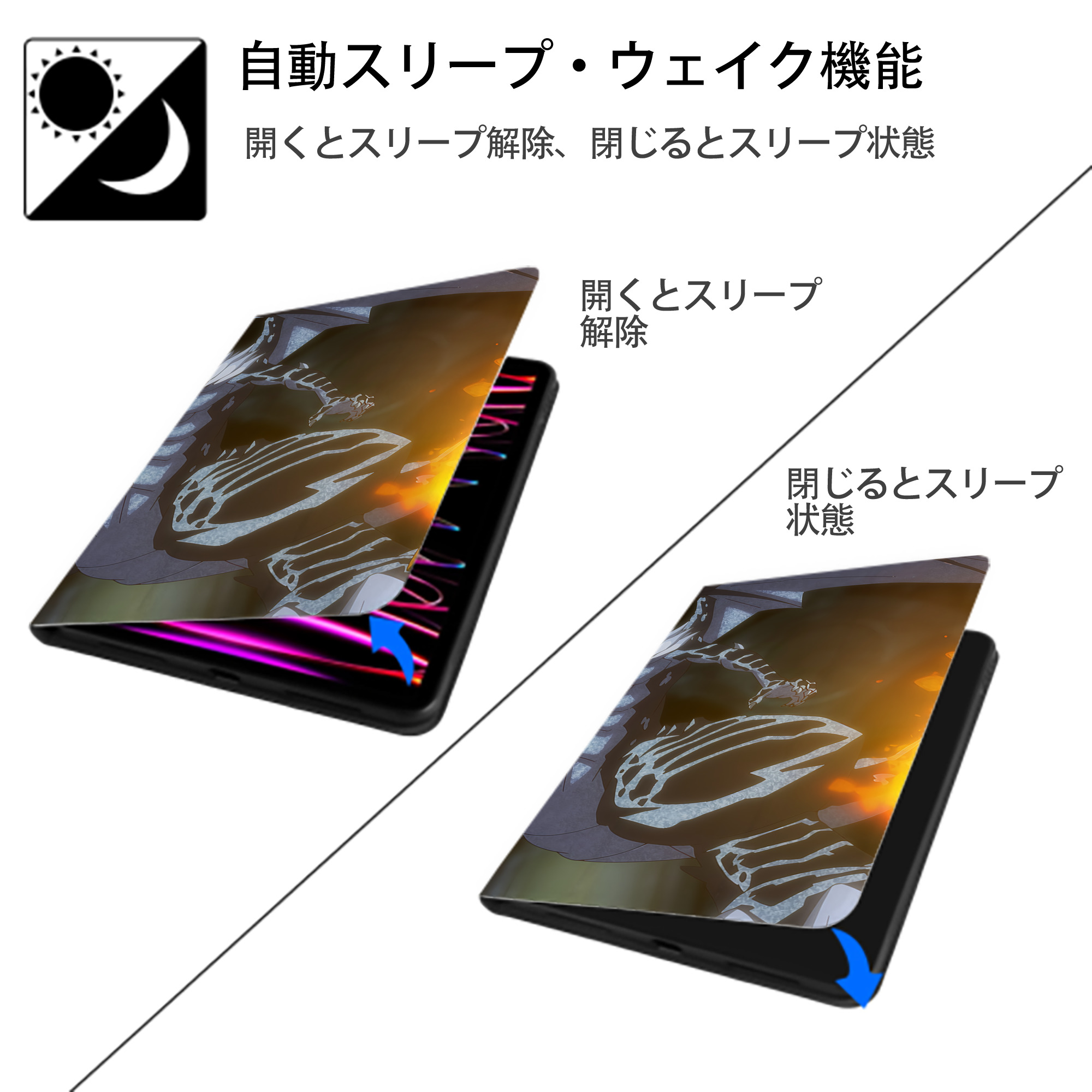 転スラ Regarding Reincarnated to Slime IPad ケース ブック型 PUレザー TPU 耐衝撃 軽量 薄型 ペン収納なし 全面保護 IPad 各モデル対応
