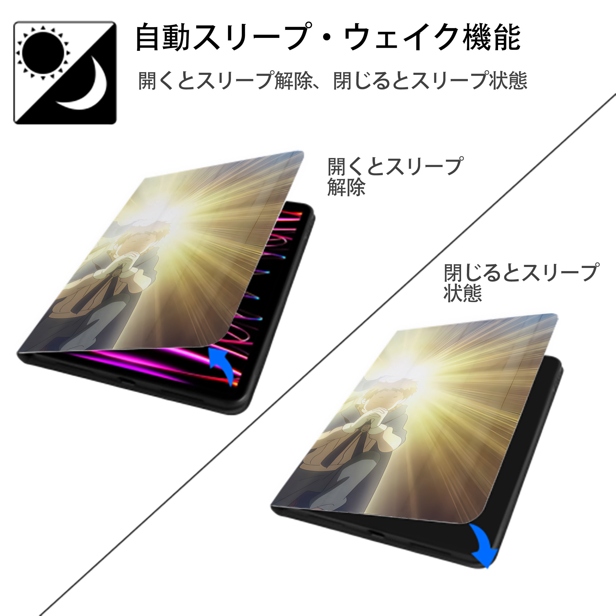 転スラ Regarding Reincarnated to Slime IPad ケース ブック型 PUレザー TPU 耐衝撃 軽量 薄型 ペン収納なし 全面保護 IPad 各モデル対応