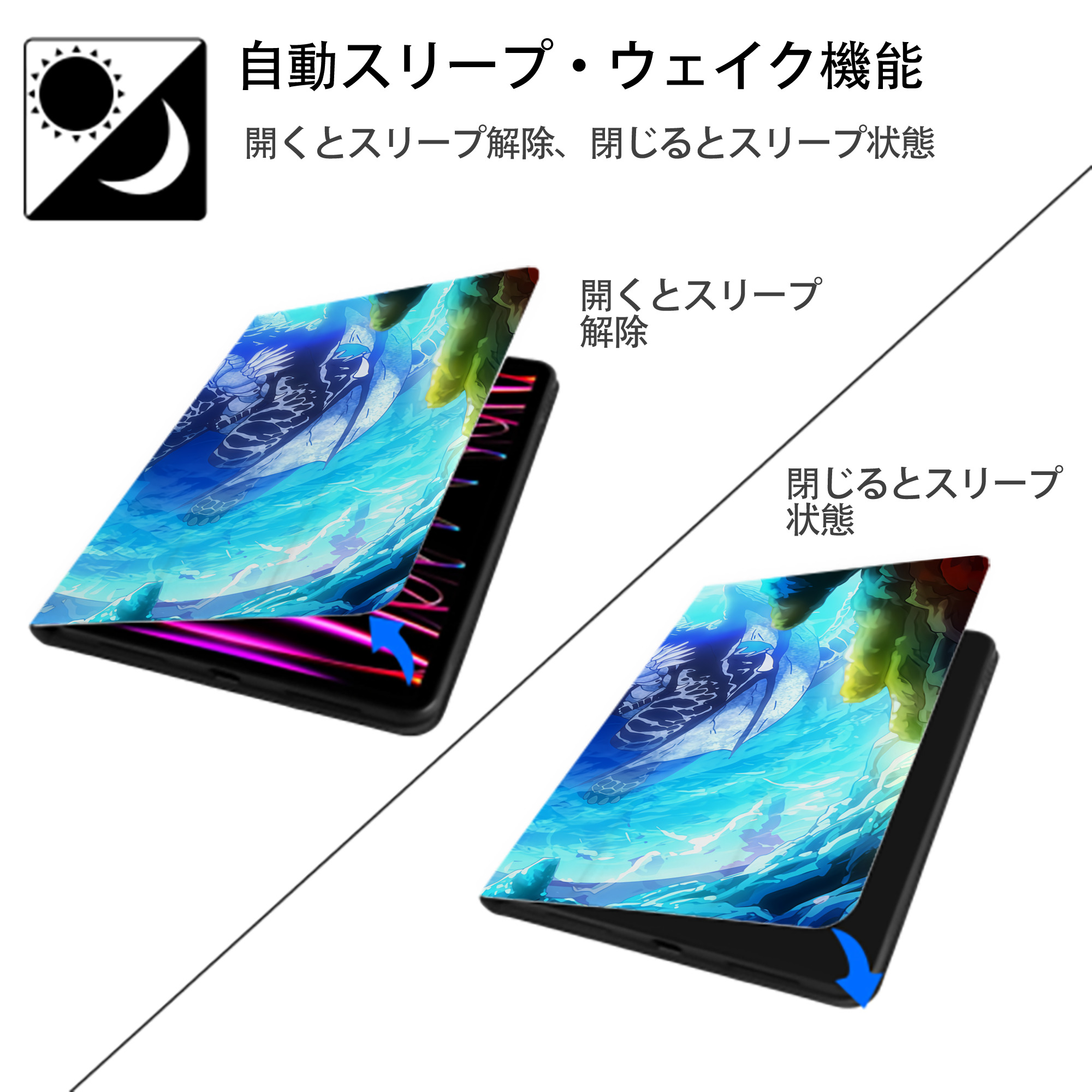 転スラ Regarding Reincarnated to Slime IPadケース ペンホルダー付き ブックスタイルデザイン