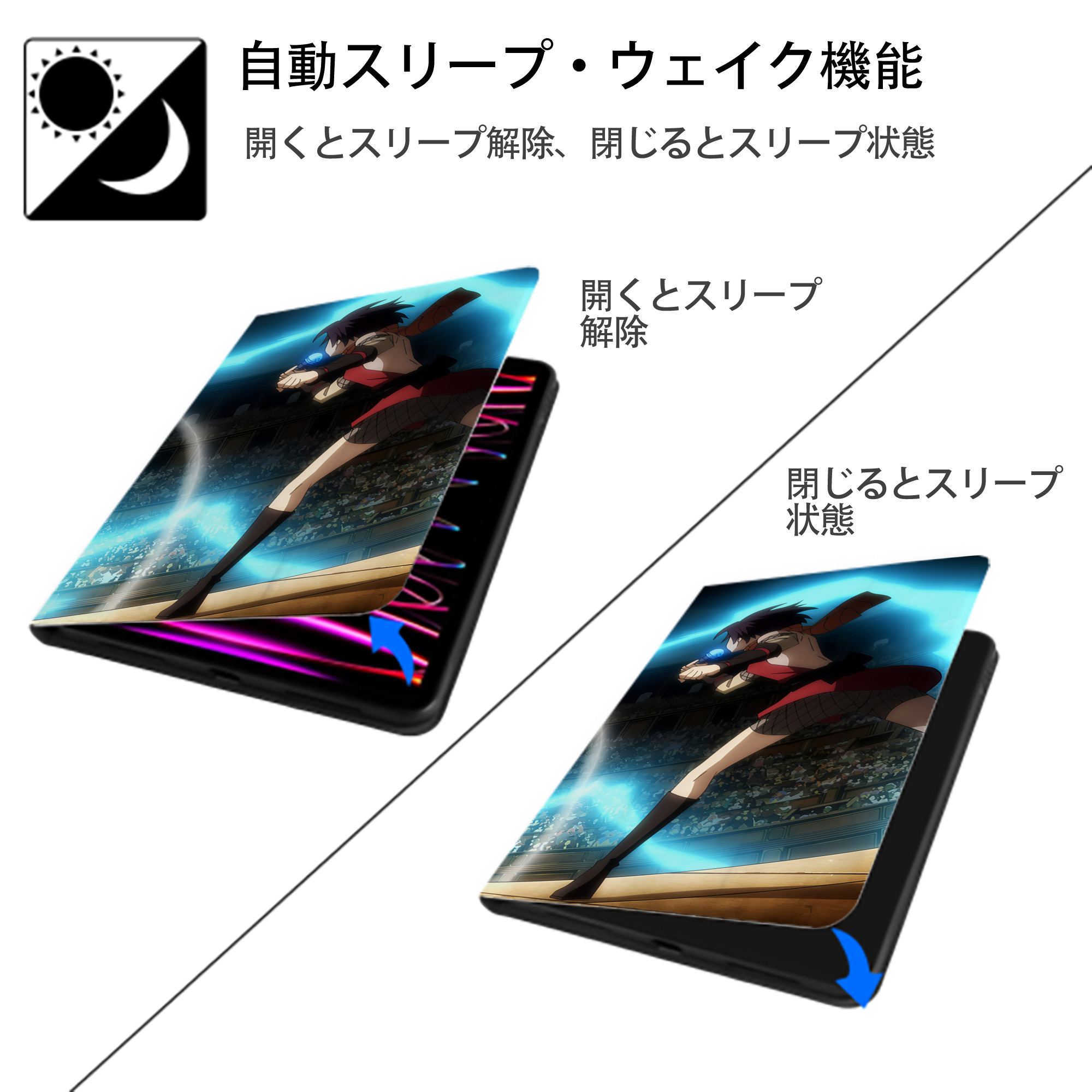 転スラ Regarding Reincarnated to Slime IPadケース ペンホルダー付き ブックスタイルデザイン