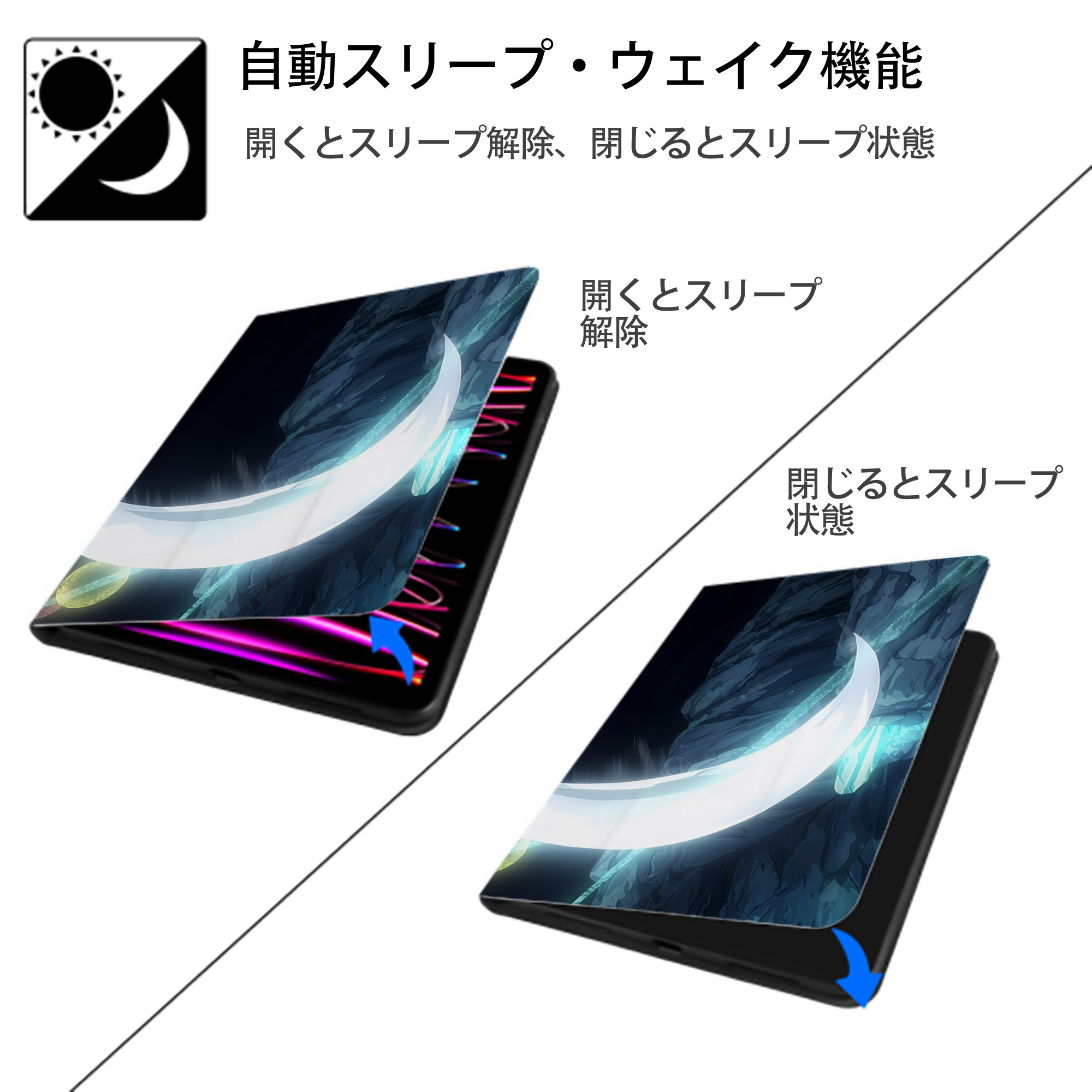 転スラ Regarding Reincarnated to Slime IPadケース ペンホルダー付き ブックスタイルデザイン