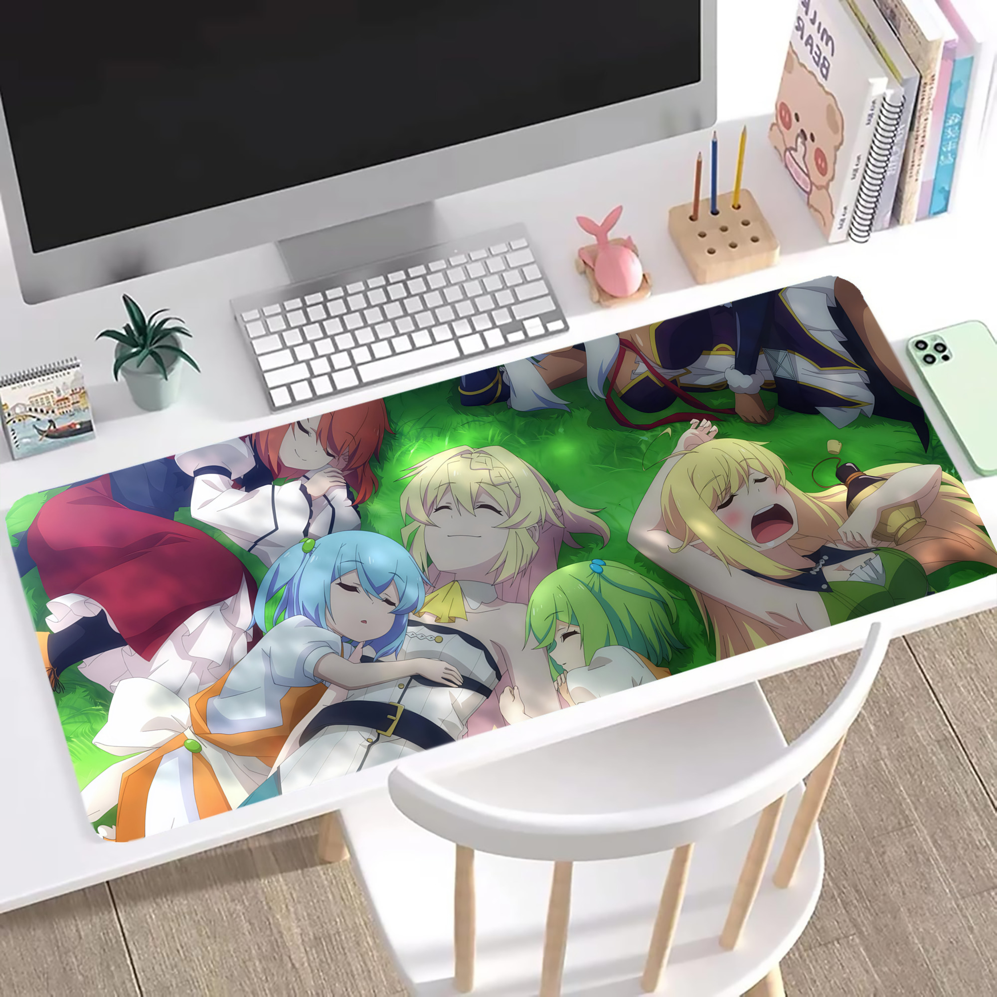 （画像用） 転スラ Regarding Reincarnated to Slime ステッチ加工 大判デスクマット／滑り止めマウスパッド