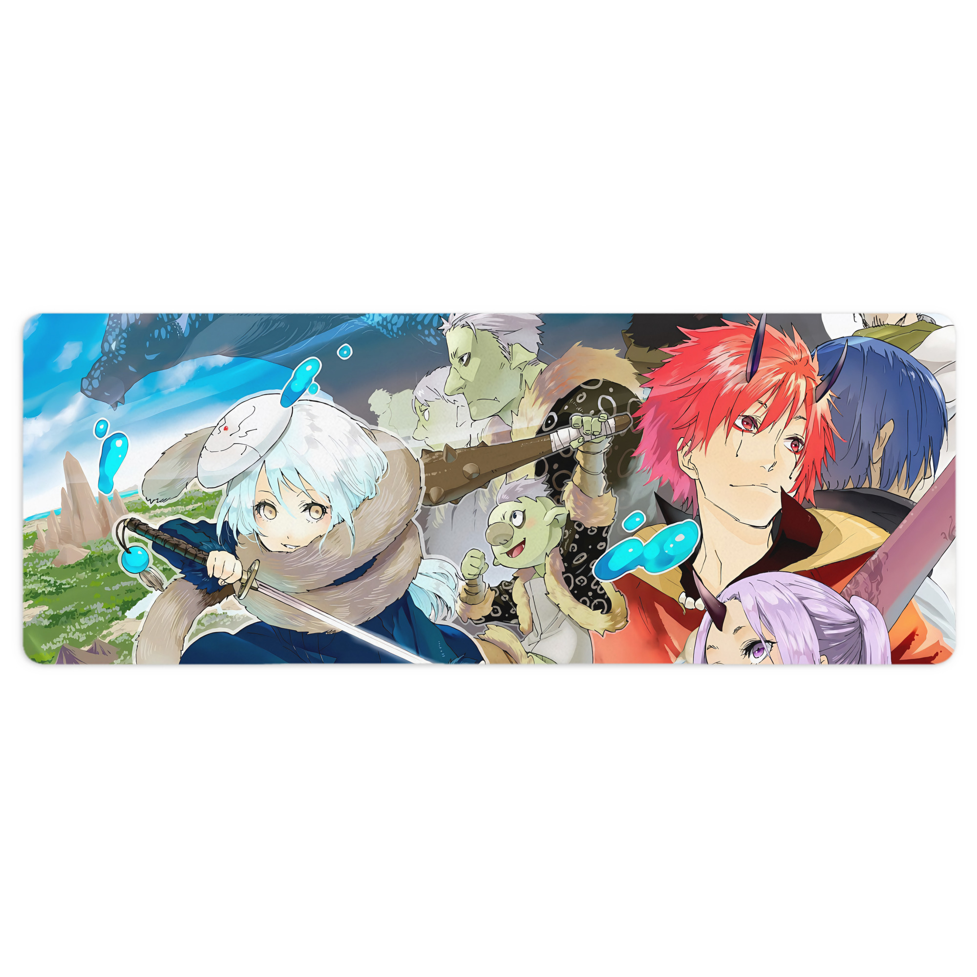 （画像用） 転スラ Regarding Reincarnated to Slime ステッチ加工 大判デスクマット／滑り止めマウスパッド