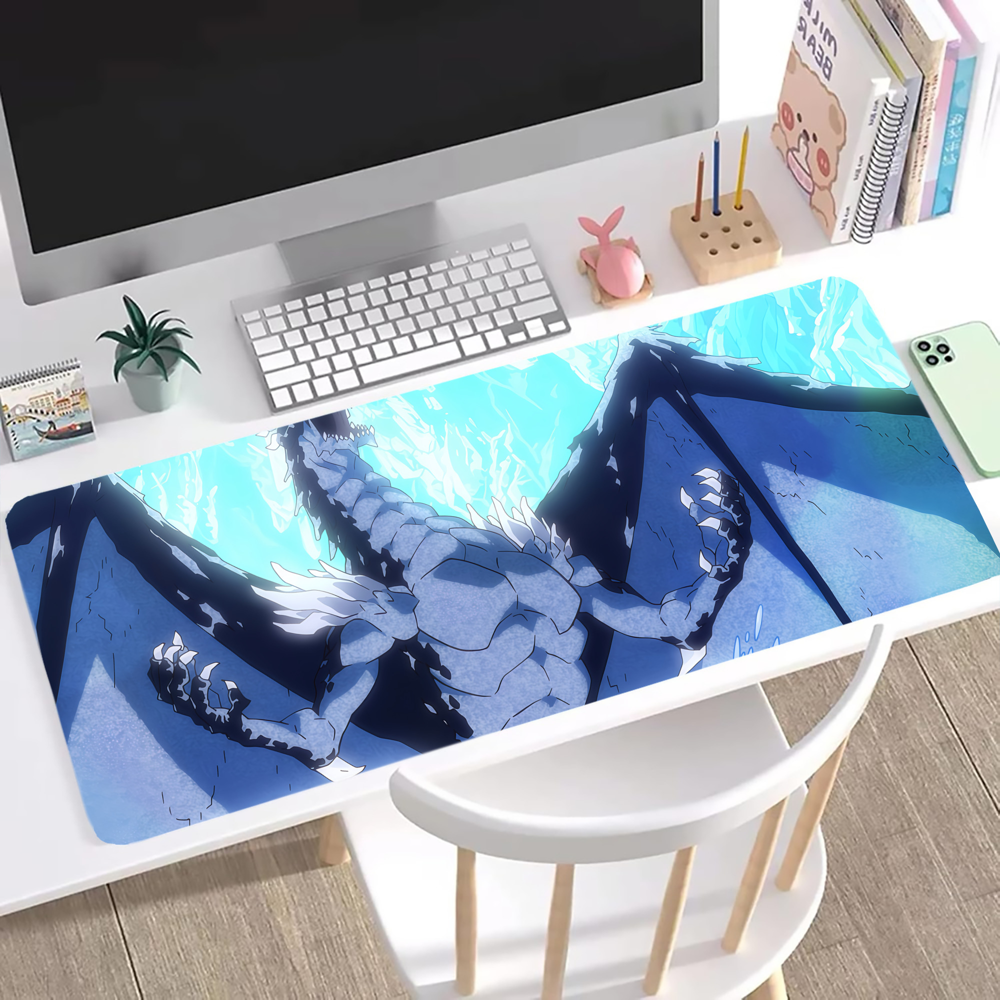 （画像用） 転スラ Regarding Reincarnated to Slime ステッチ加工 大判デスクマット／滑り止めマウスパッド