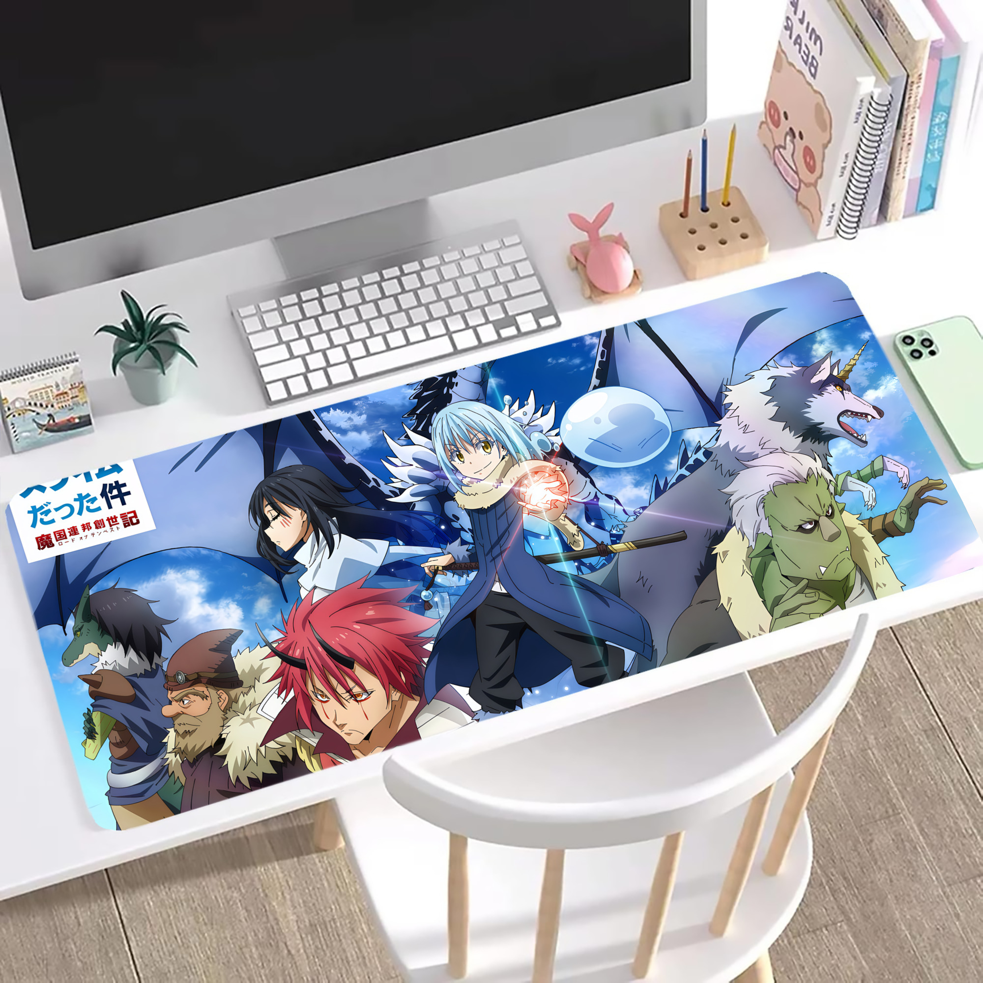 （画像用） 転スラ Regarding Reincarnated to Slime ステッチ加工 大判デスクマット／滑り止めマウスパッド
