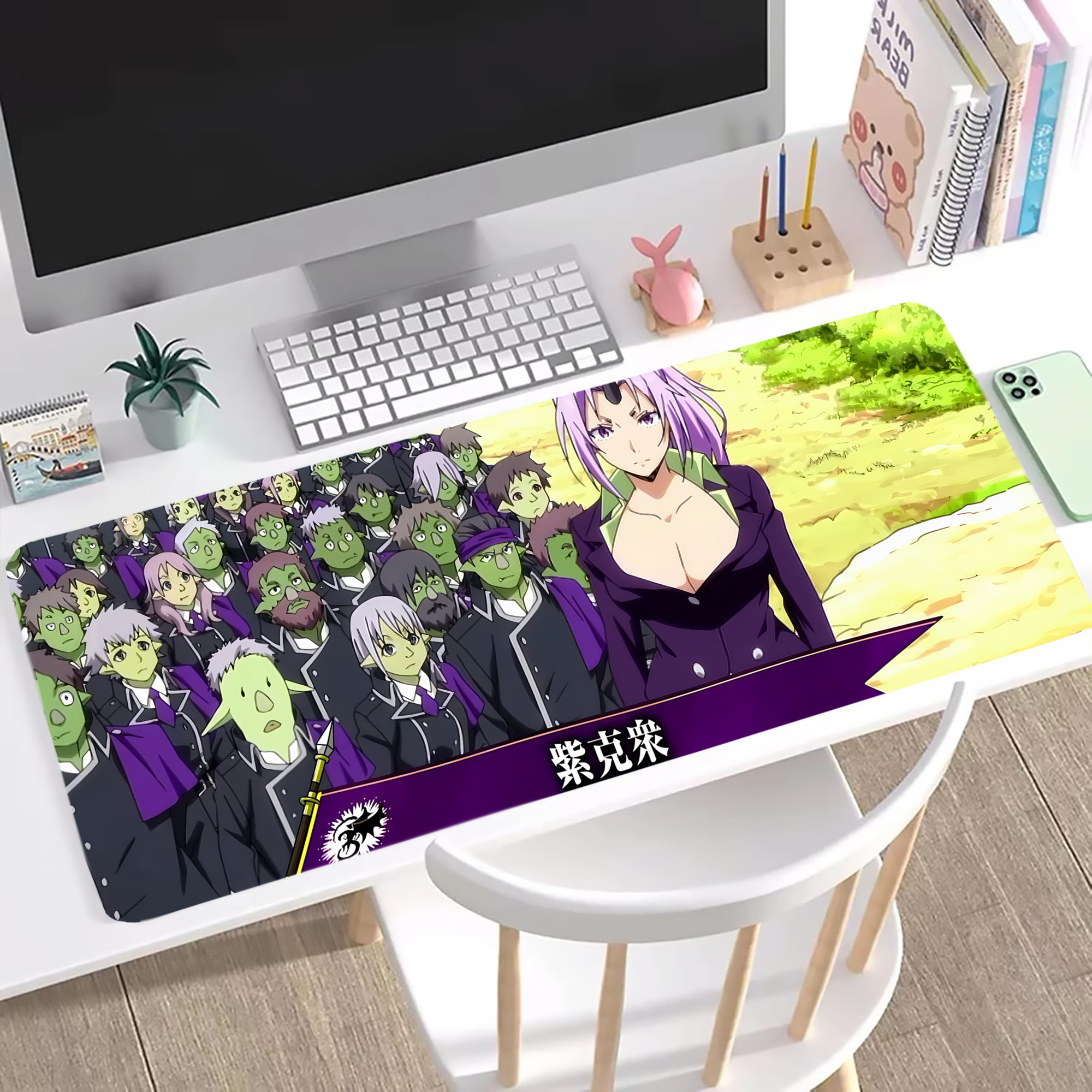（画像用） 転スラ Regarding Reincarnated to Slime ステッチ加工 大判デスクマット／滑り止めマウスパッド