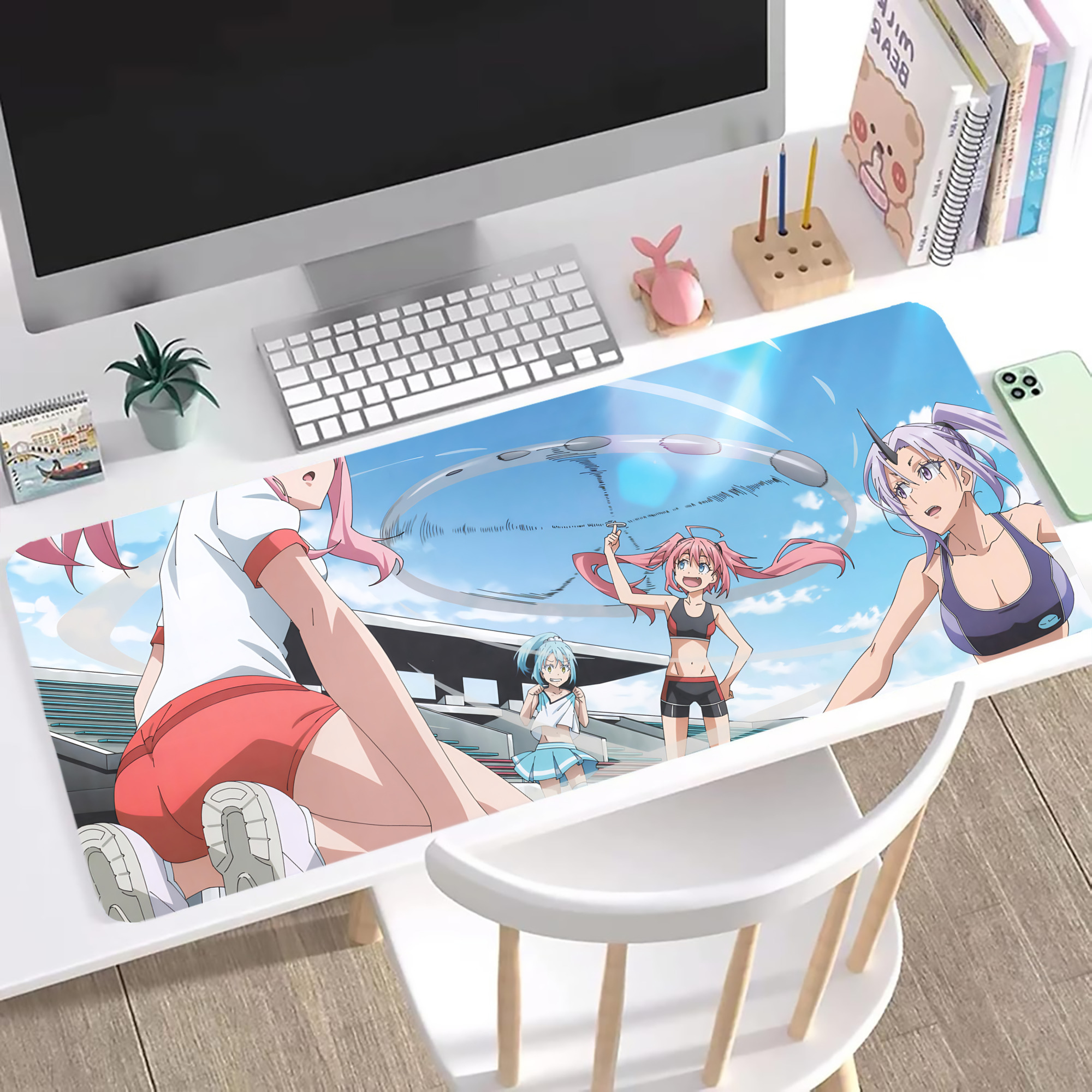 （画像用） 転スラ Regarding Reincarnated to Slime ステッチ加工 大判デスクマット／滑り止めマウスパッド