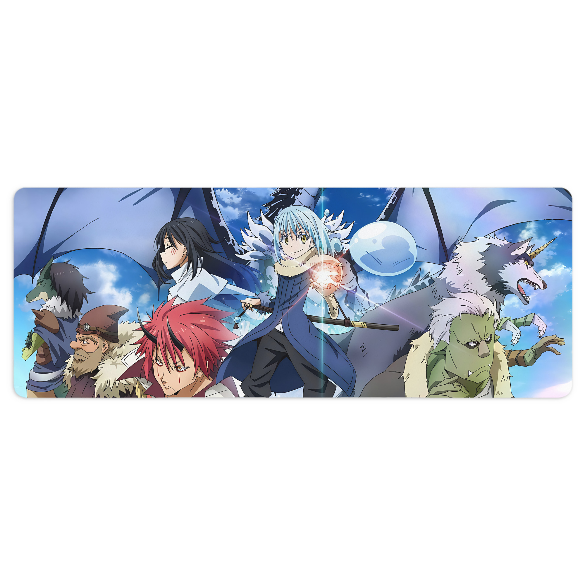 （画像用） 転スラ Regarding Reincarnated to Slime ステッチ加工 大判デスクマット／滑り止めマウスパッド