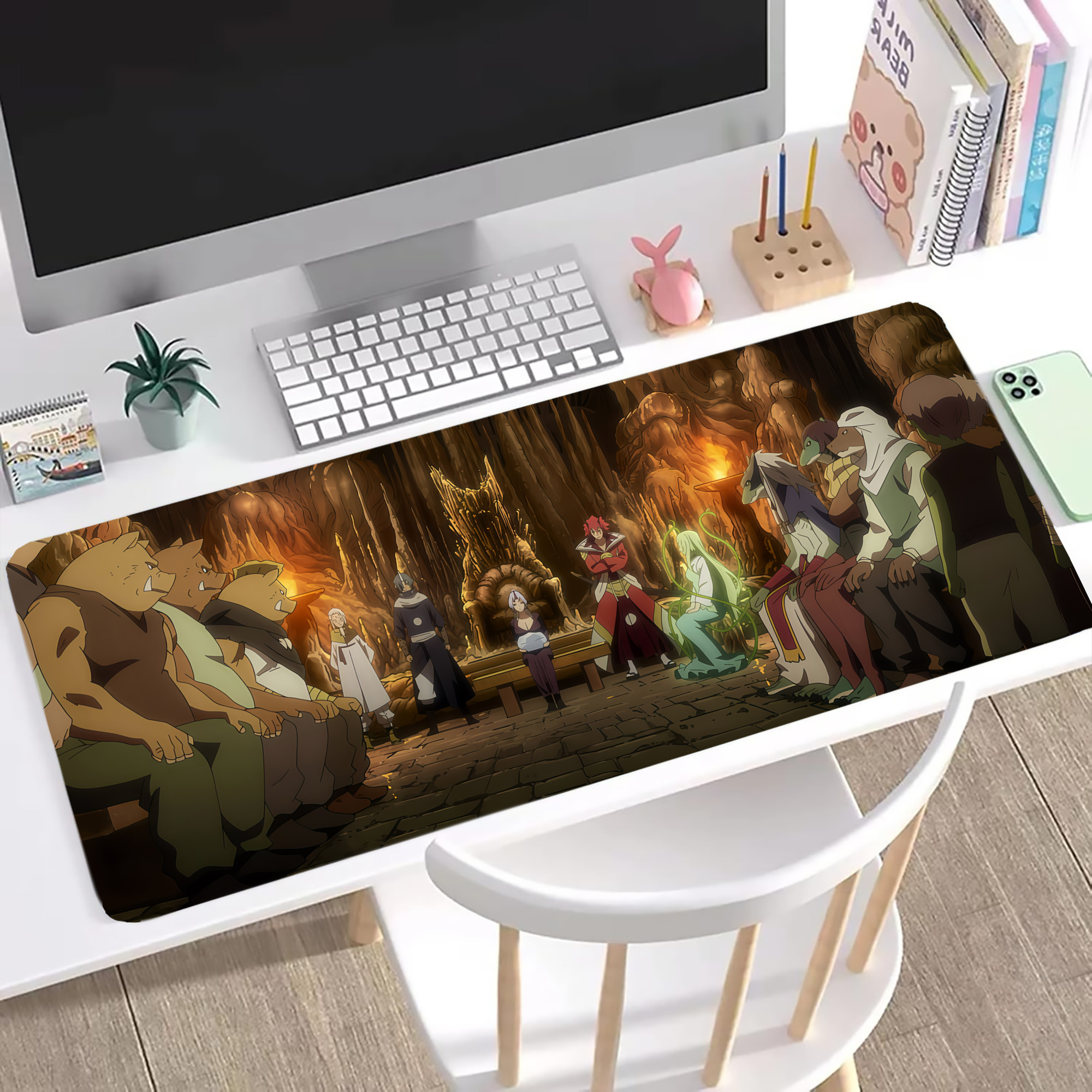 （画像用） 転スラ Regarding Reincarnated to Slime ステッチ加工 大判デスクマット／滑り止めマウスパッド