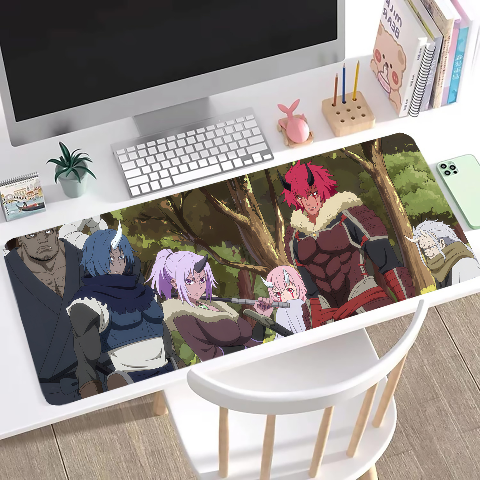 （画像用） 転スラ Regarding Reincarnated to Slime ステッチ加工 大判デスクマット／滑り止めマウスパッド