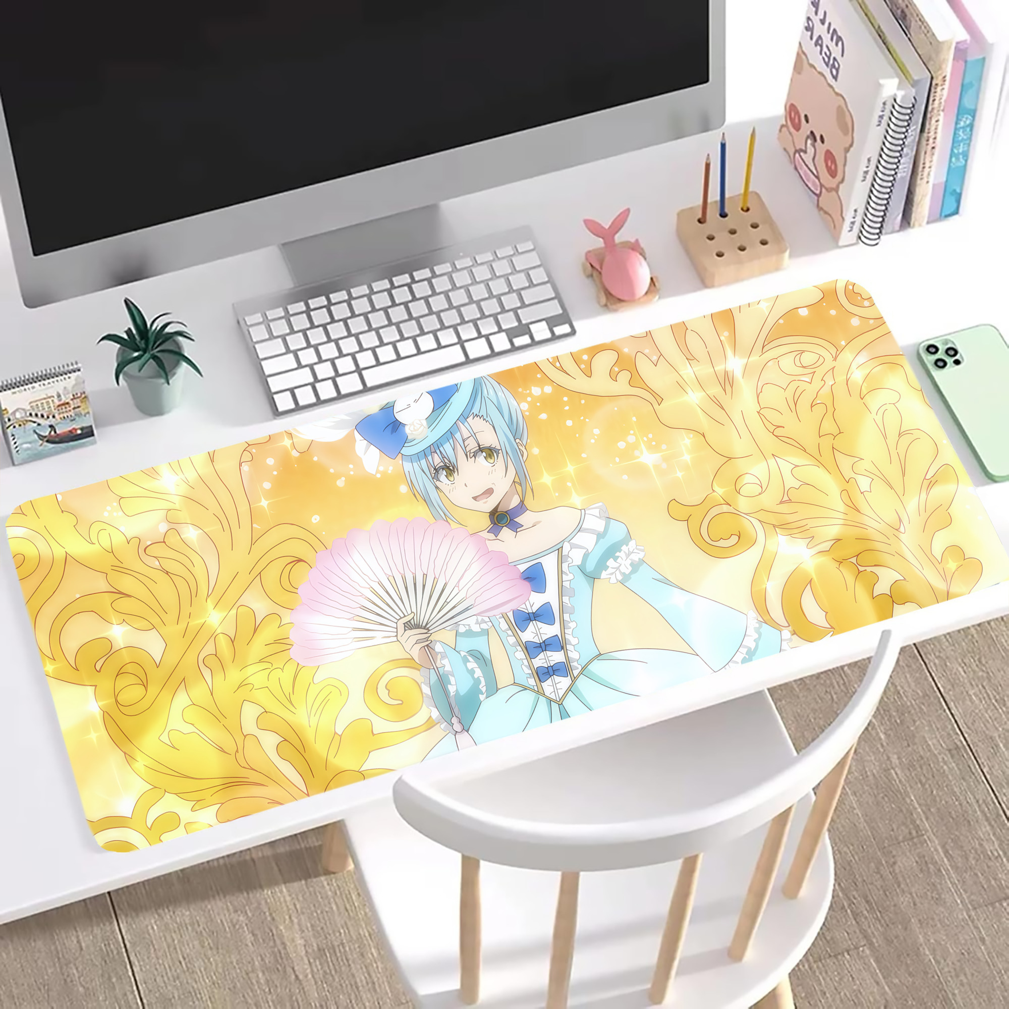 （画像用） 転スラ Regarding Reincarnated to Slime ステッチ加工 大判デスクマット／滑り止めマウスパッド
