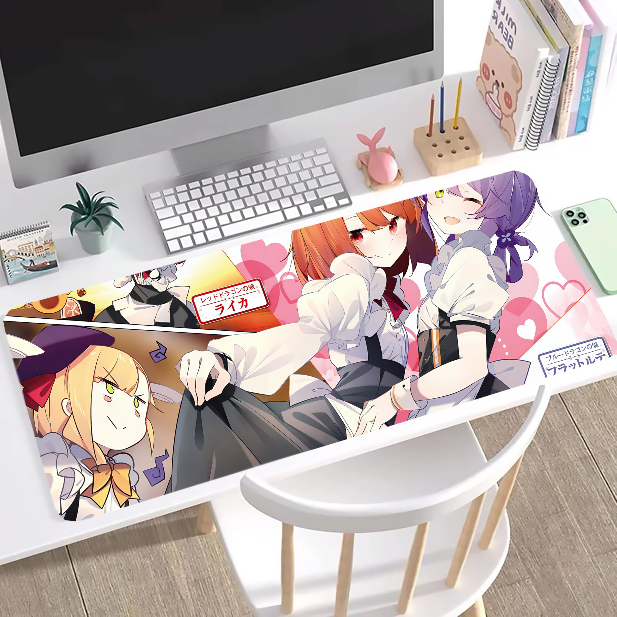 （画像用） 転スラ Regarding Reincarnated to Slime ステッチ加工 大判デスクマット／滑り止めマウスパッド
