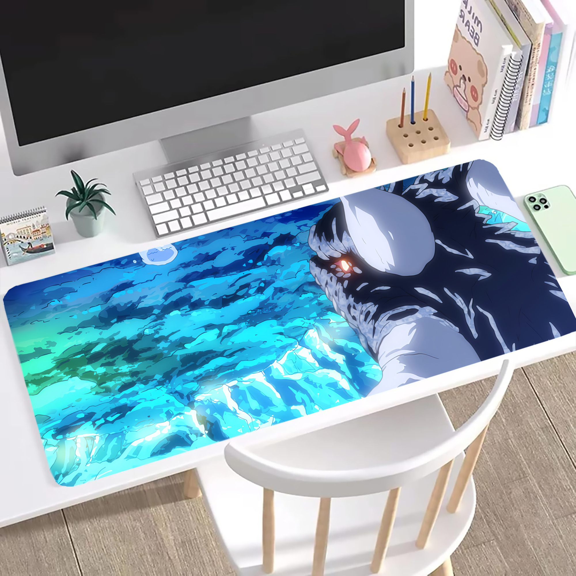 （画像用） 転スラ Regarding Reincarnated to Slime ステッチ加工 大判デスクマット／滑り止めマウスパッド