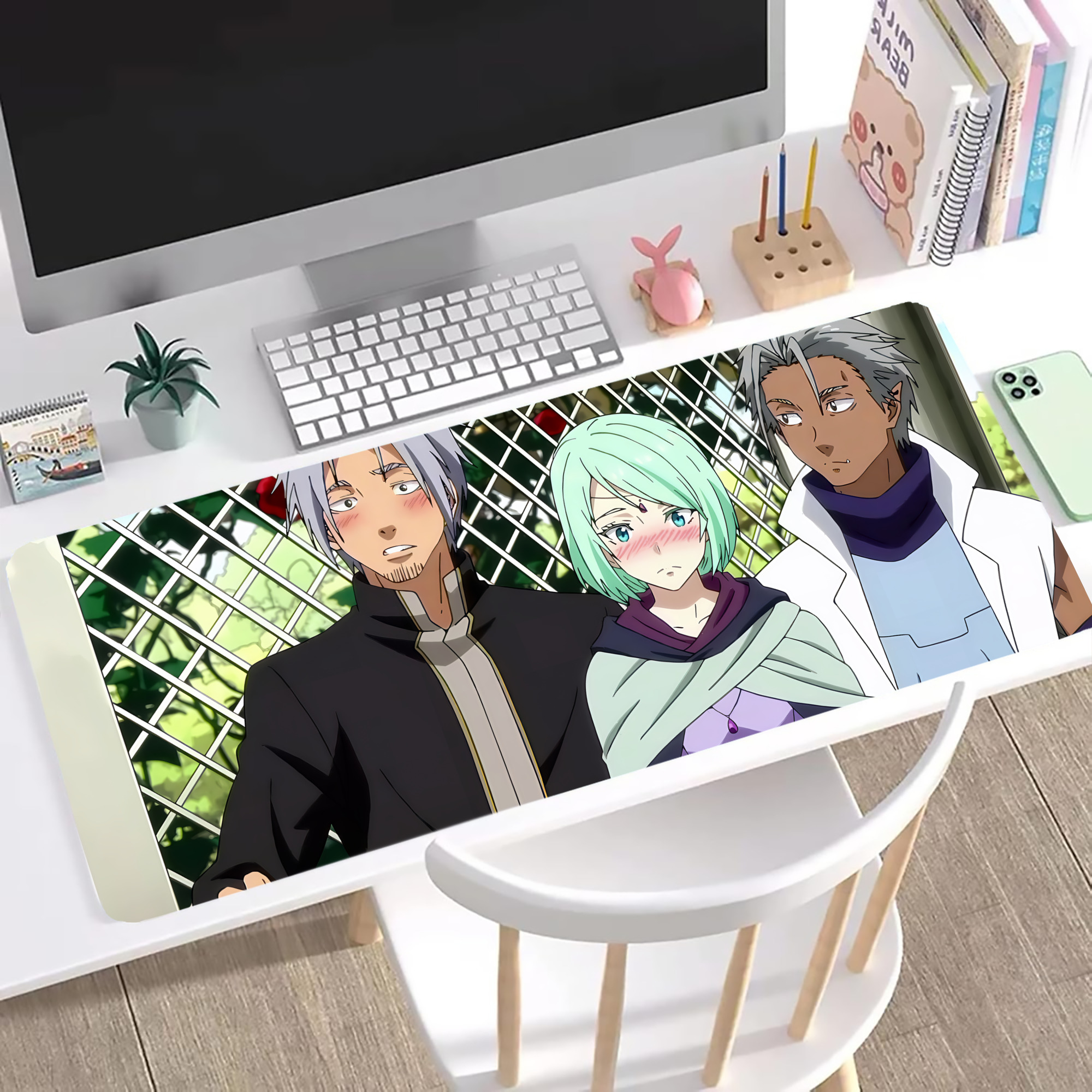 （画像用） 転スラ Regarding Reincarnated to Slime ステッチ加工 大判デスクマット／滑り止めマウスパッド