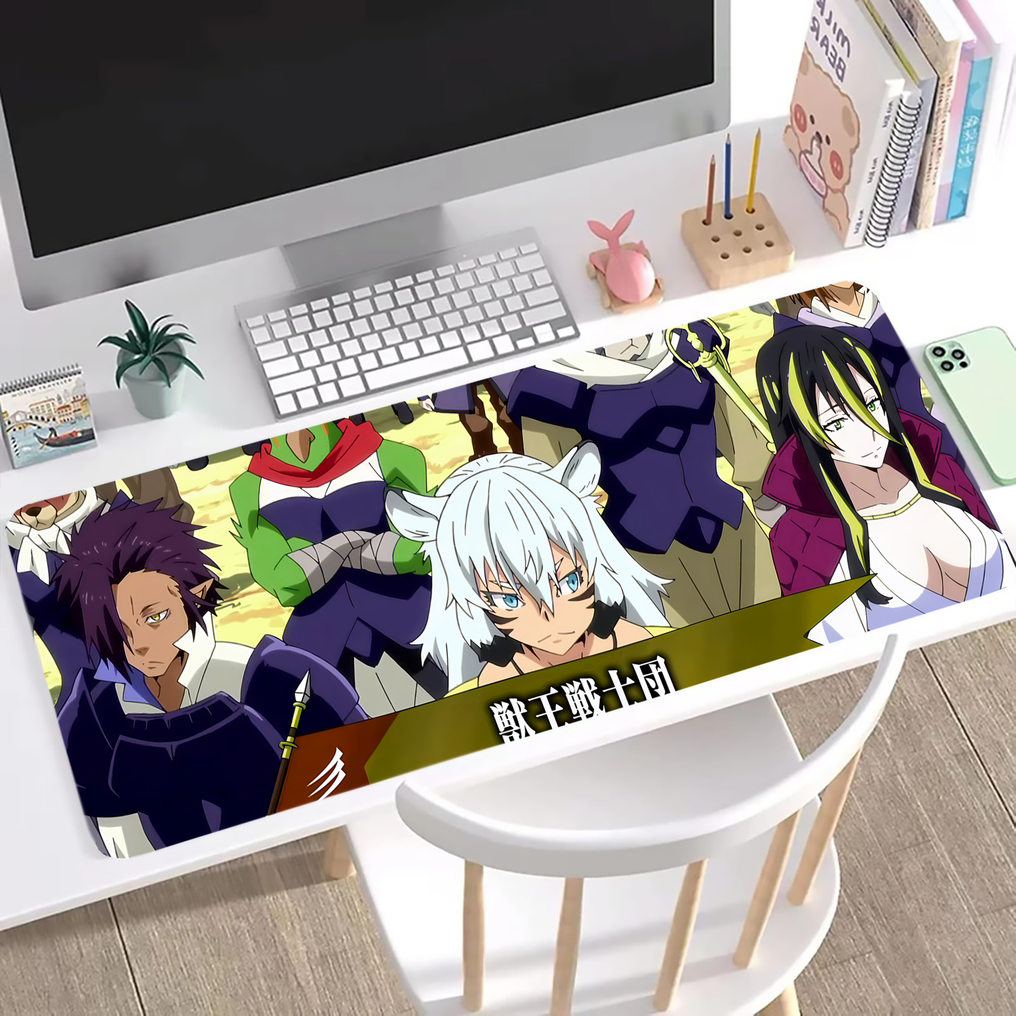 （画像用） 転スラ Regarding Reincarnated to Slime ステッチ加工 大判デスクマット／滑り止めマウスパッド