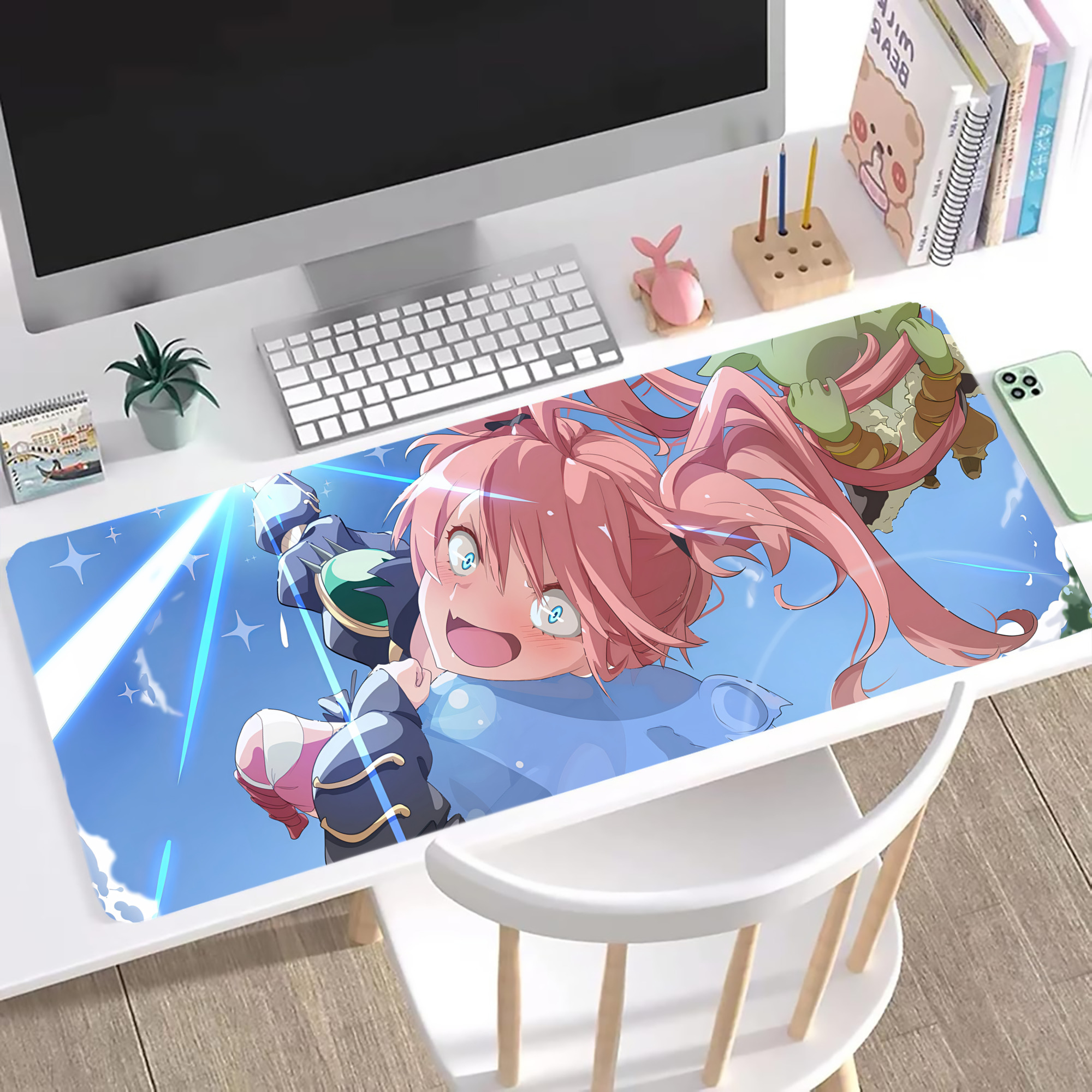 （画像用） 転スラ Regarding Reincarnated to Slime ステッチ加工 大判デスクマット／滑り止めマウスパッド