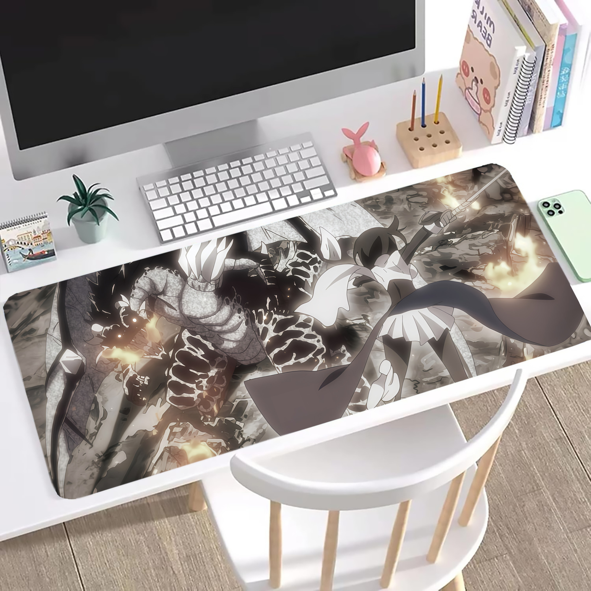 （画像用） 転スラ Regarding Reincarnated to Slime ステッチ加工 大判デスクマット／滑り止めマウスパッド