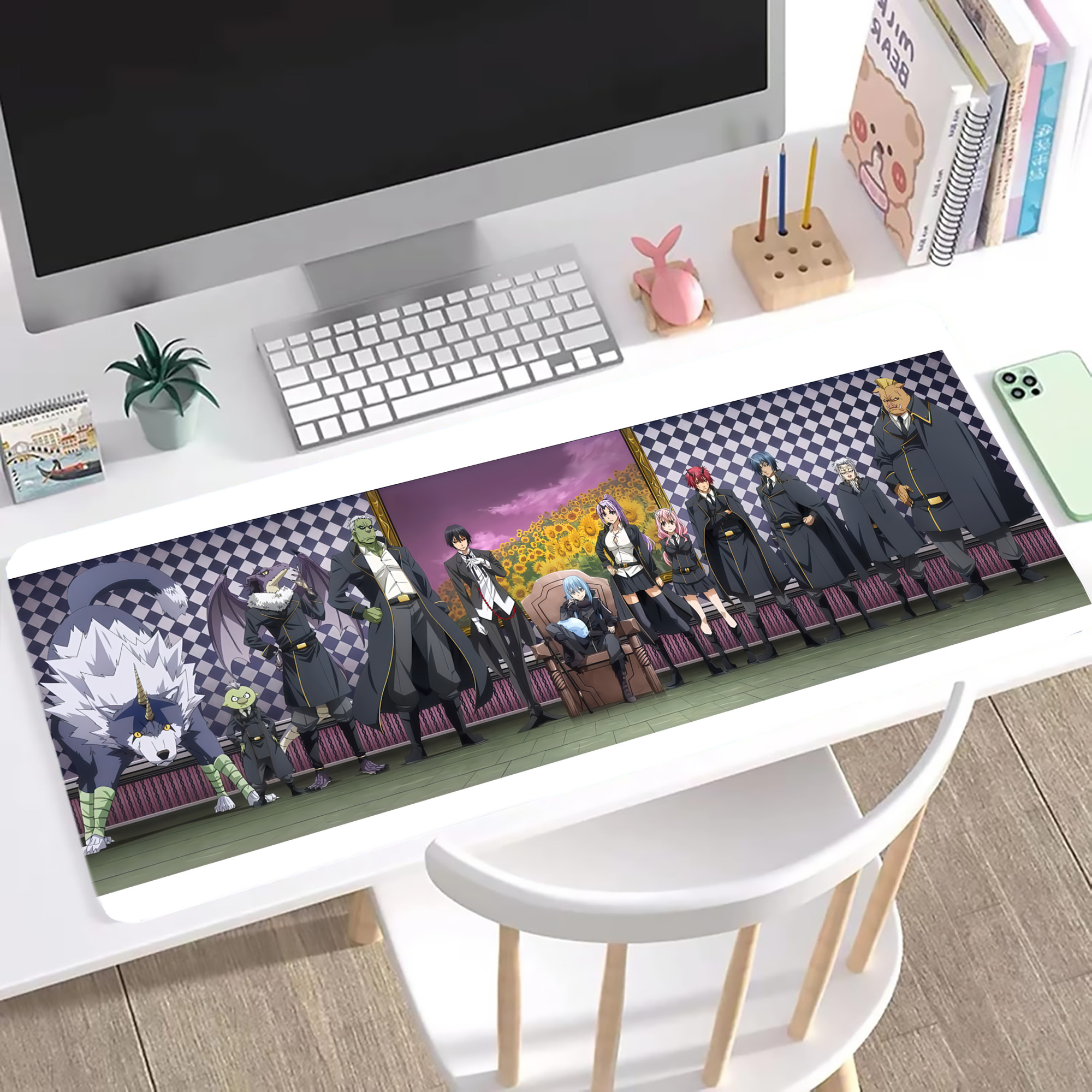 （画像用） 転スラ Regarding Reincarnated to Slime ステッチ加工 大判デスクマット／滑り止めマウスパッド