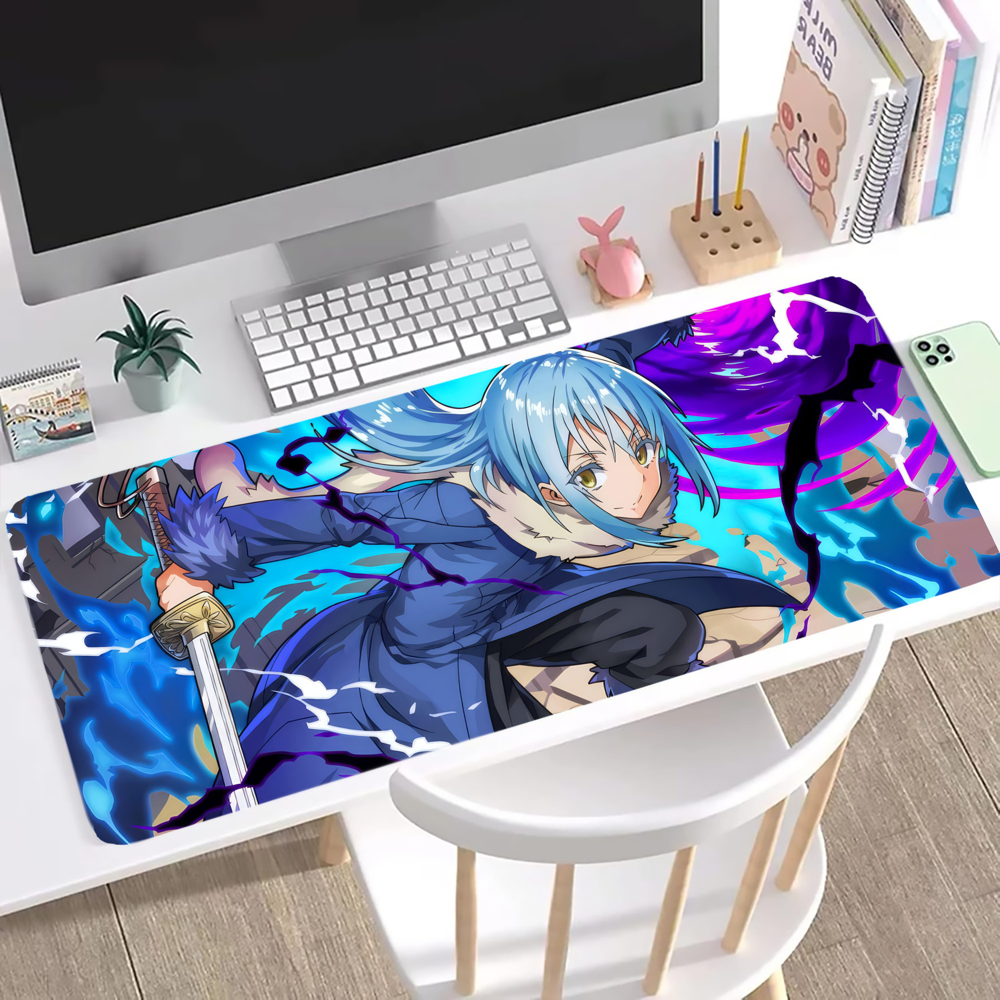 （画像用） 転スラ Regarding Reincarnated to Slime ステッチ加工 大判デスクマット／滑り止めマウスパッド