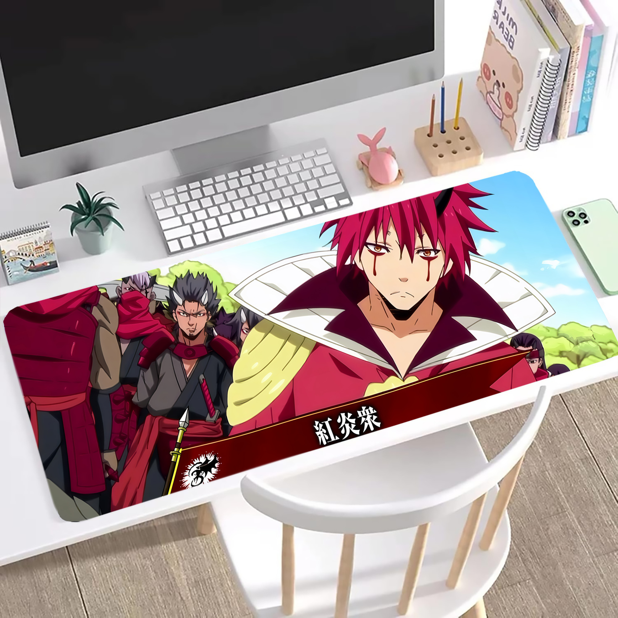 （画像用） 転スラ Regarding Reincarnated to Slime ステッチ加工 大判デスクマット／滑り止めマウスパッド