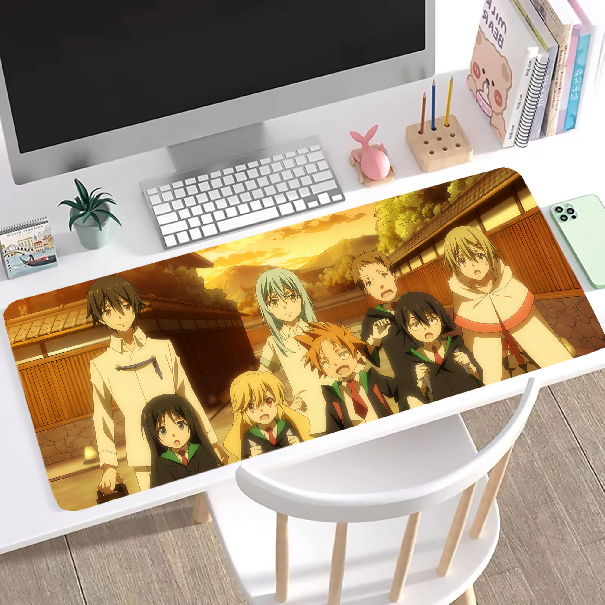 （画像用） 転スラ Regarding Reincarnated to Slime ステッチ加工 大判デスクマット／滑り止めマウスパッド
