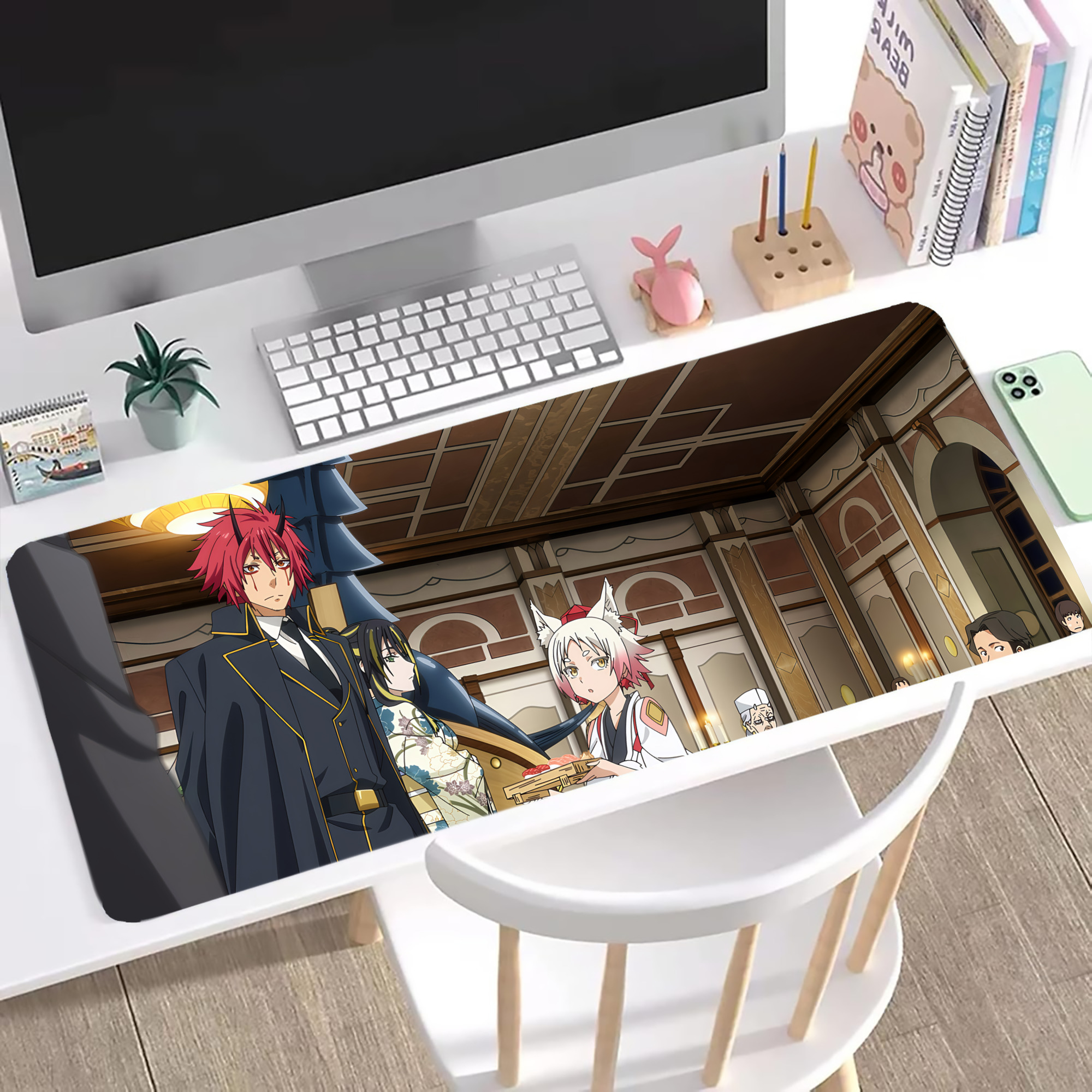（画像用） 転スラ Regarding Reincarnated to Slime ステッチ加工 大判デスクマット／滑り止めマウスパッド