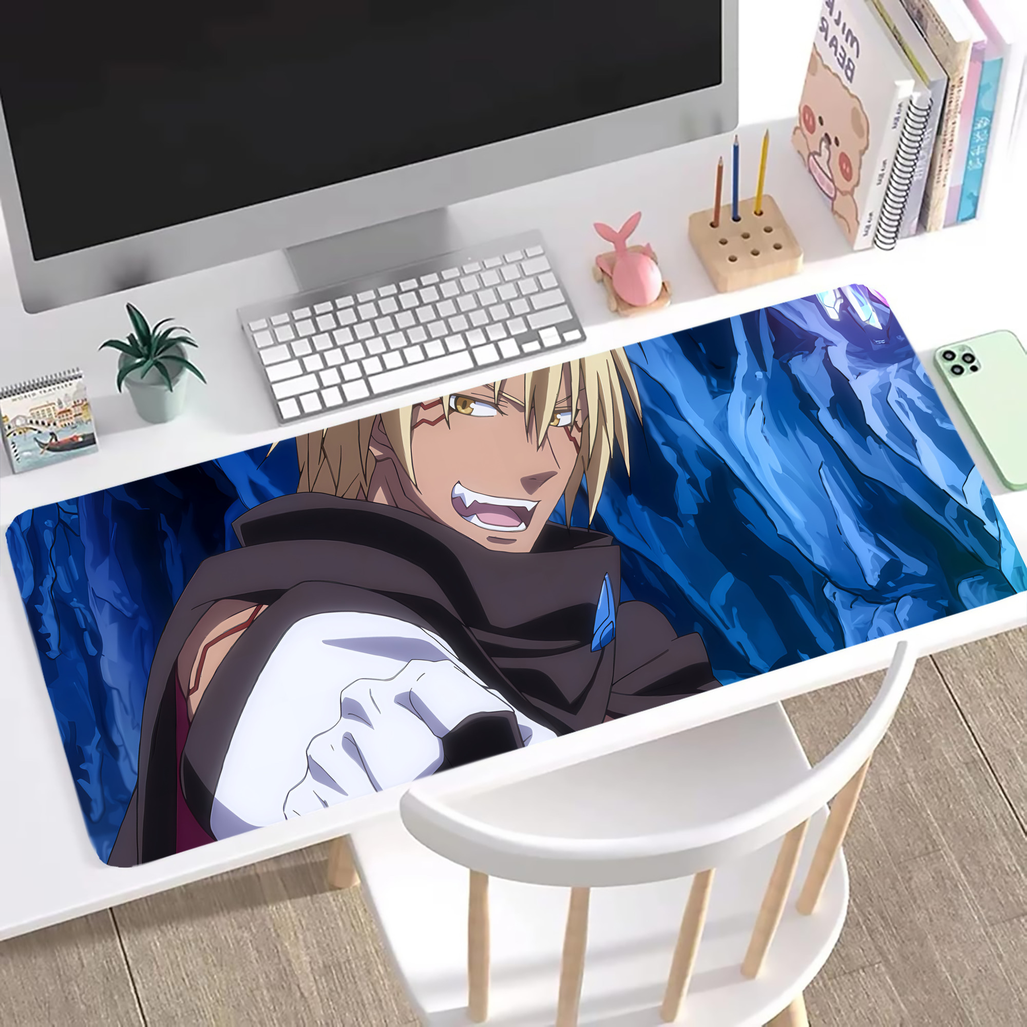 （画像用） 転スラ Regarding Reincarnated to Slime ステッチ加工 大判デスクマット／滑り止めマウスパッド