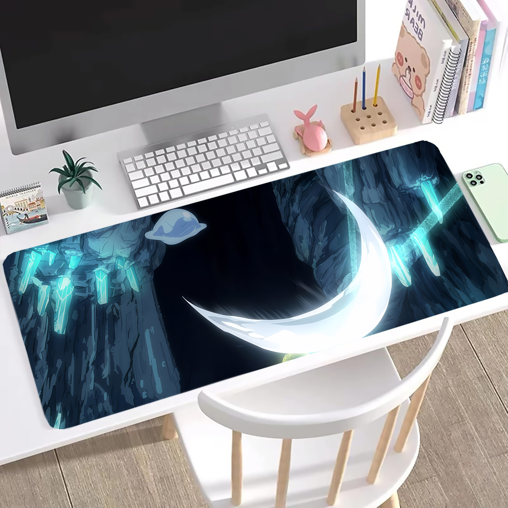 （画像用） 転スラ Regarding Reincarnated to Slime ステッチ加工 大判デスクマット／滑り止めマウスパッド