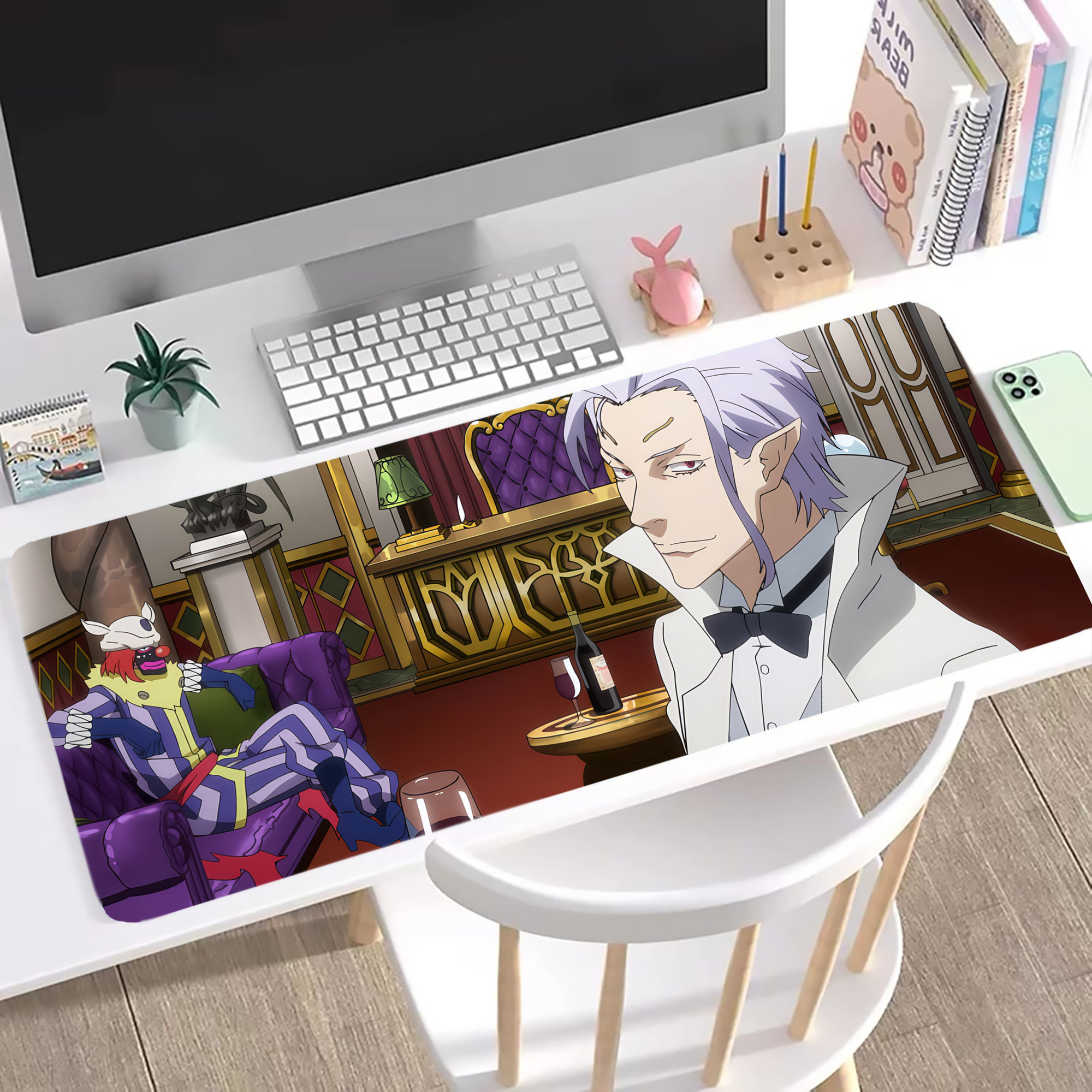 （画像用） 転スラ Regarding Reincarnated to Slime ステッチ加工 大判デスクマット／滑り止めマウスパッド