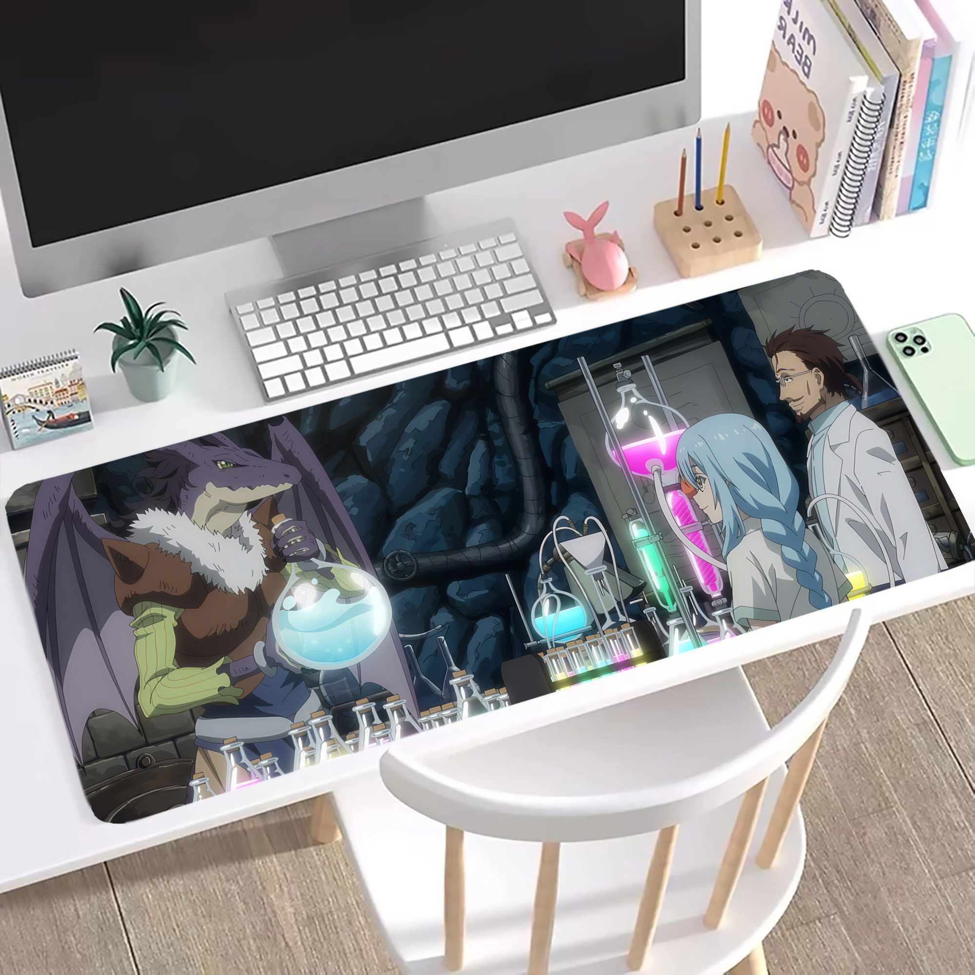 （画像用） 転スラ Regarding Reincarnated to Slime ステッチ加工 大判デスクマット／滑り止めマウスパッド