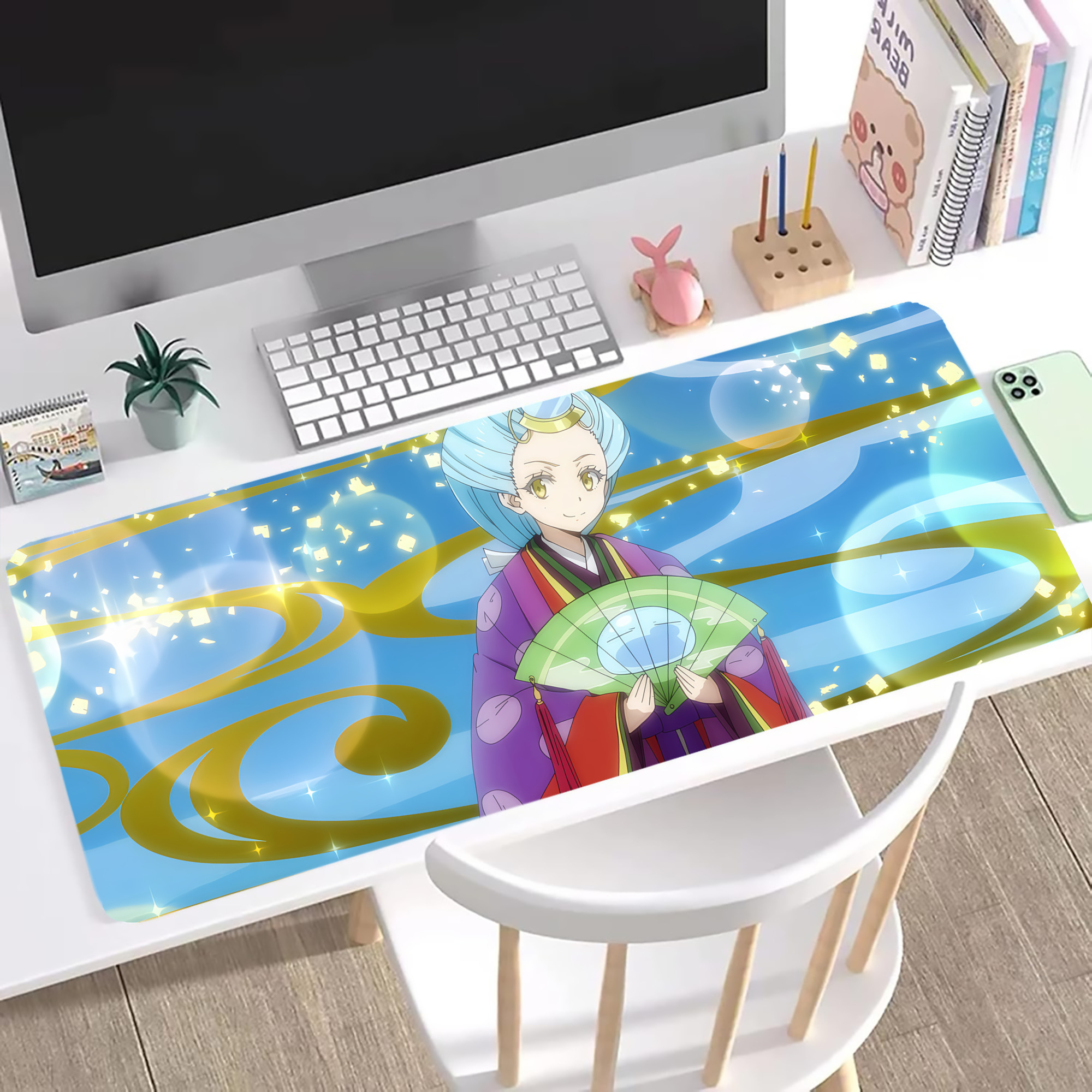 （画像用） 転スラ Regarding Reincarnated to Slime ステッチ加工 大判デスクマット／滑り止めマウスパッド