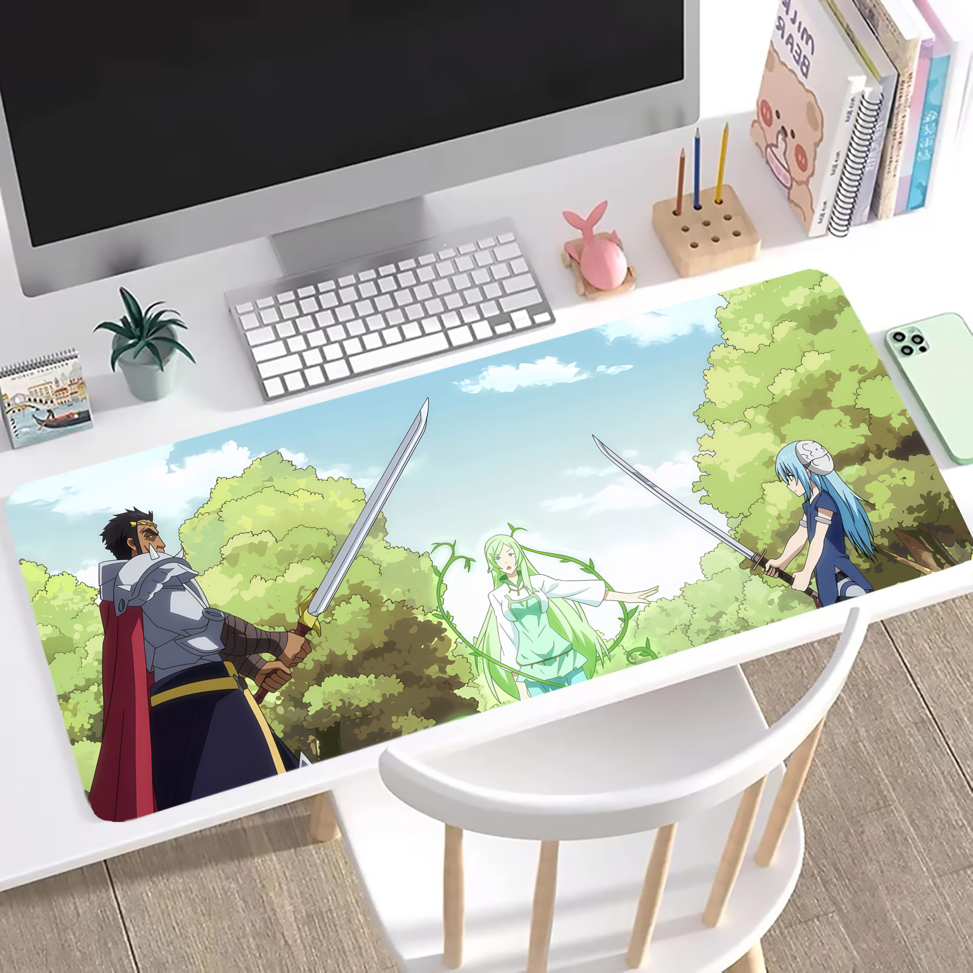 （画像用） 転スラ Regarding Reincarnated to Slime ステッチ加工 大判デスクマット／滑り止めマウスパッド