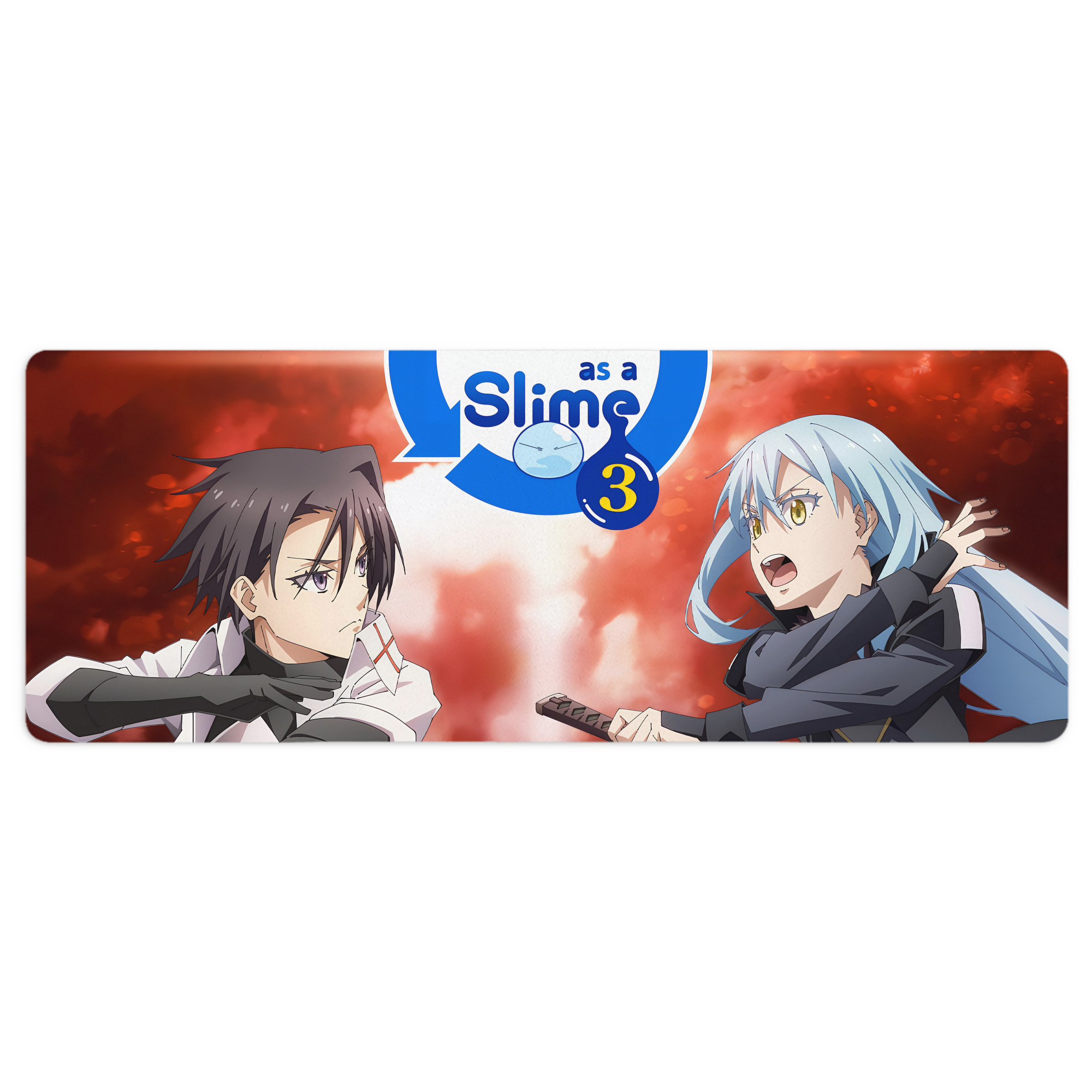 （画像用） 転スラ Regarding Reincarnated to Slime ステッチ加工 大判デスクマット／滑り止めマウスパッド