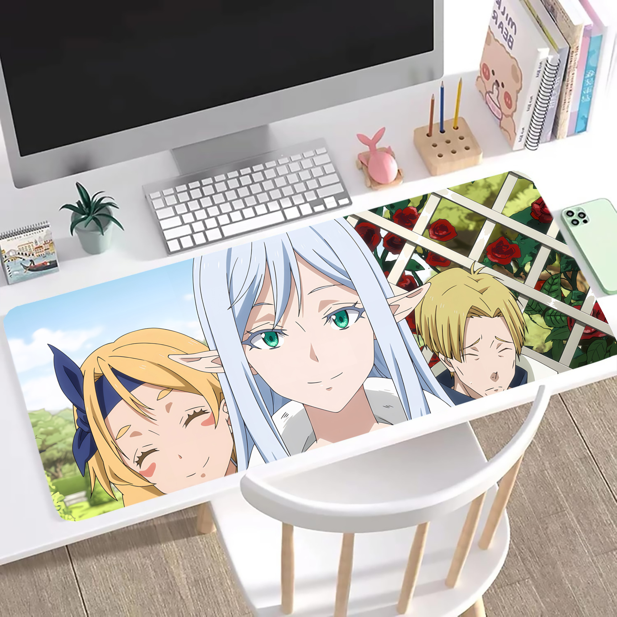 （画像用） 転スラ Regarding Reincarnated to Slime ステッチ加工 大判デスクマット／滑り止めマウスパッド