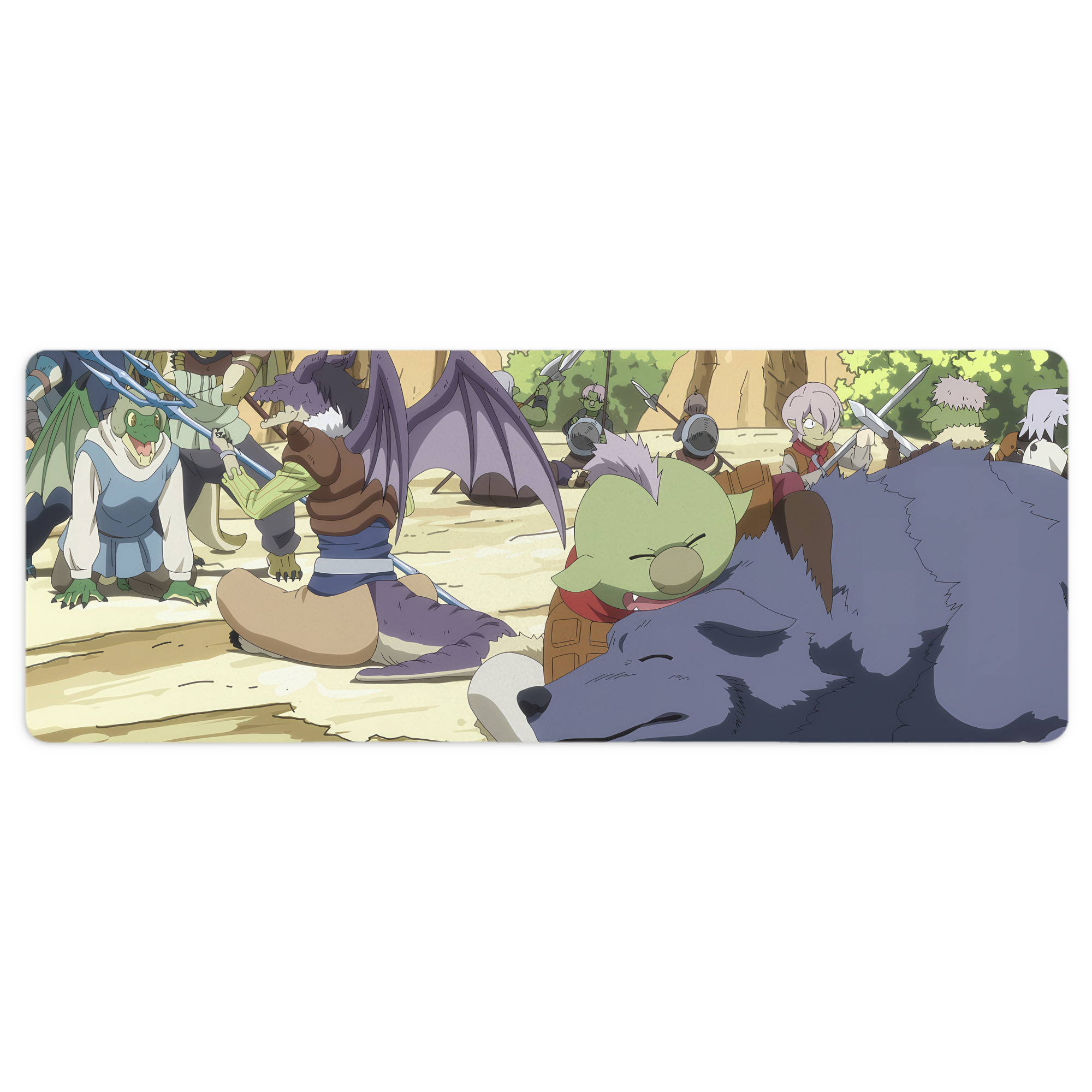（画像用） 転スラ Regarding Reincarnated to Slime ステッチ加工 大判デスクマット／滑り止めマウスパッド