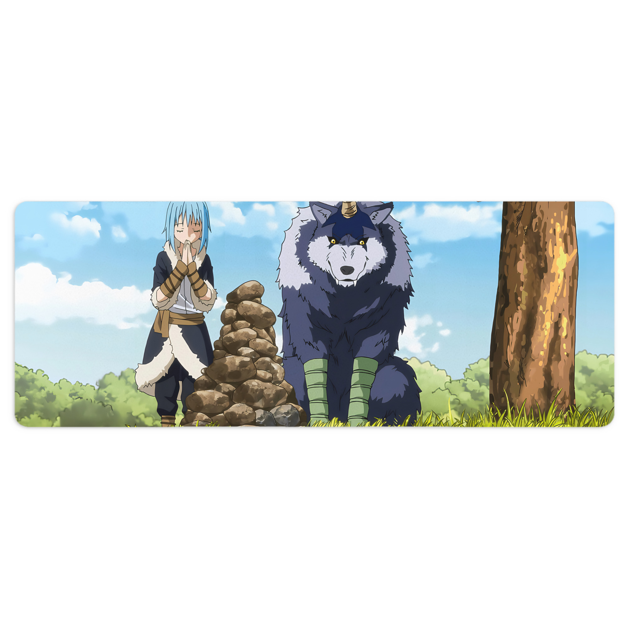 （画像用） 転スラ Regarding Reincarnated to Slime ステッチ加工 大判デスクマット／滑り止めマウスパッド