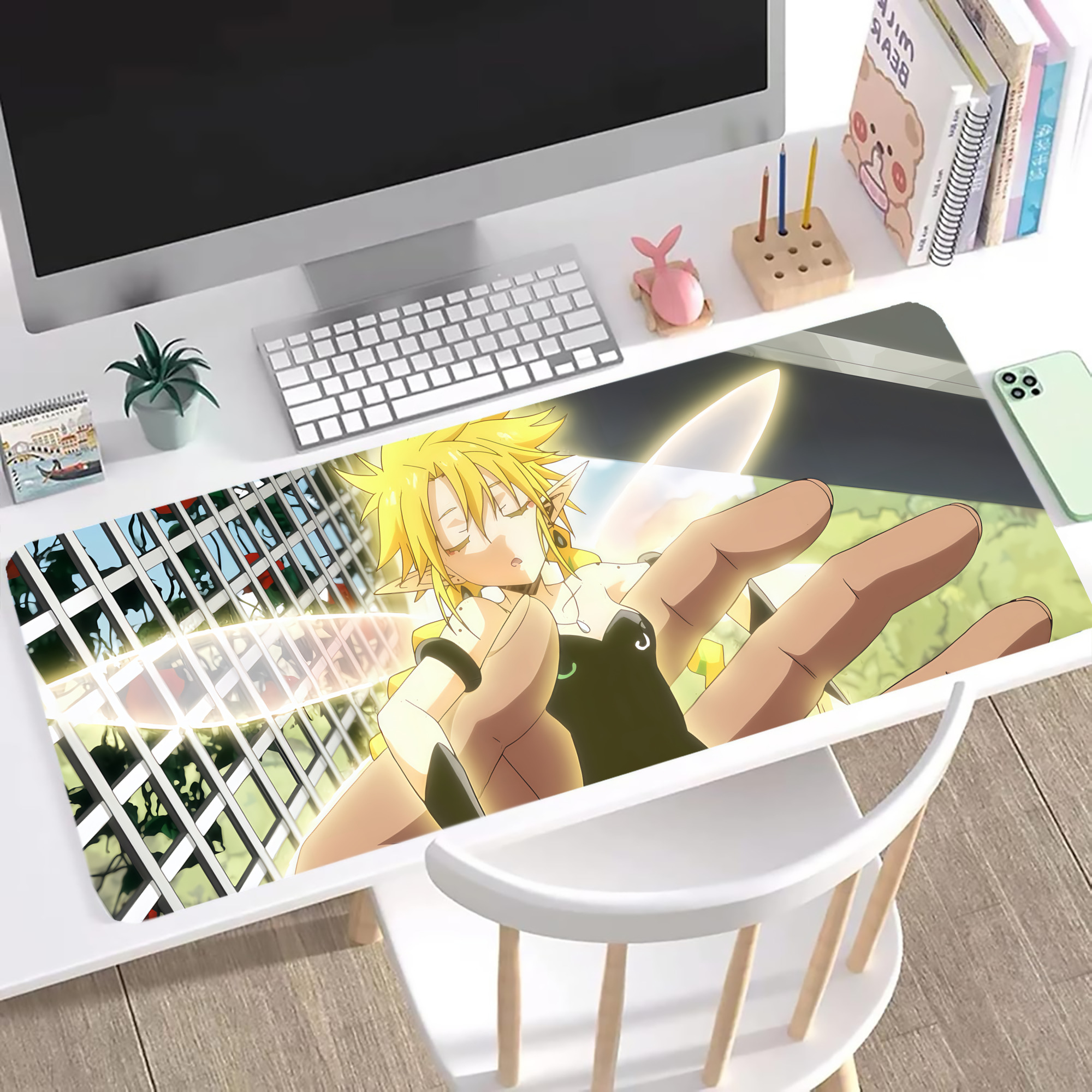 （画像用） 転スラ Regarding Reincarnated to Slime ステッチ加工 大判デスクマット／滑り止めマウスパッド