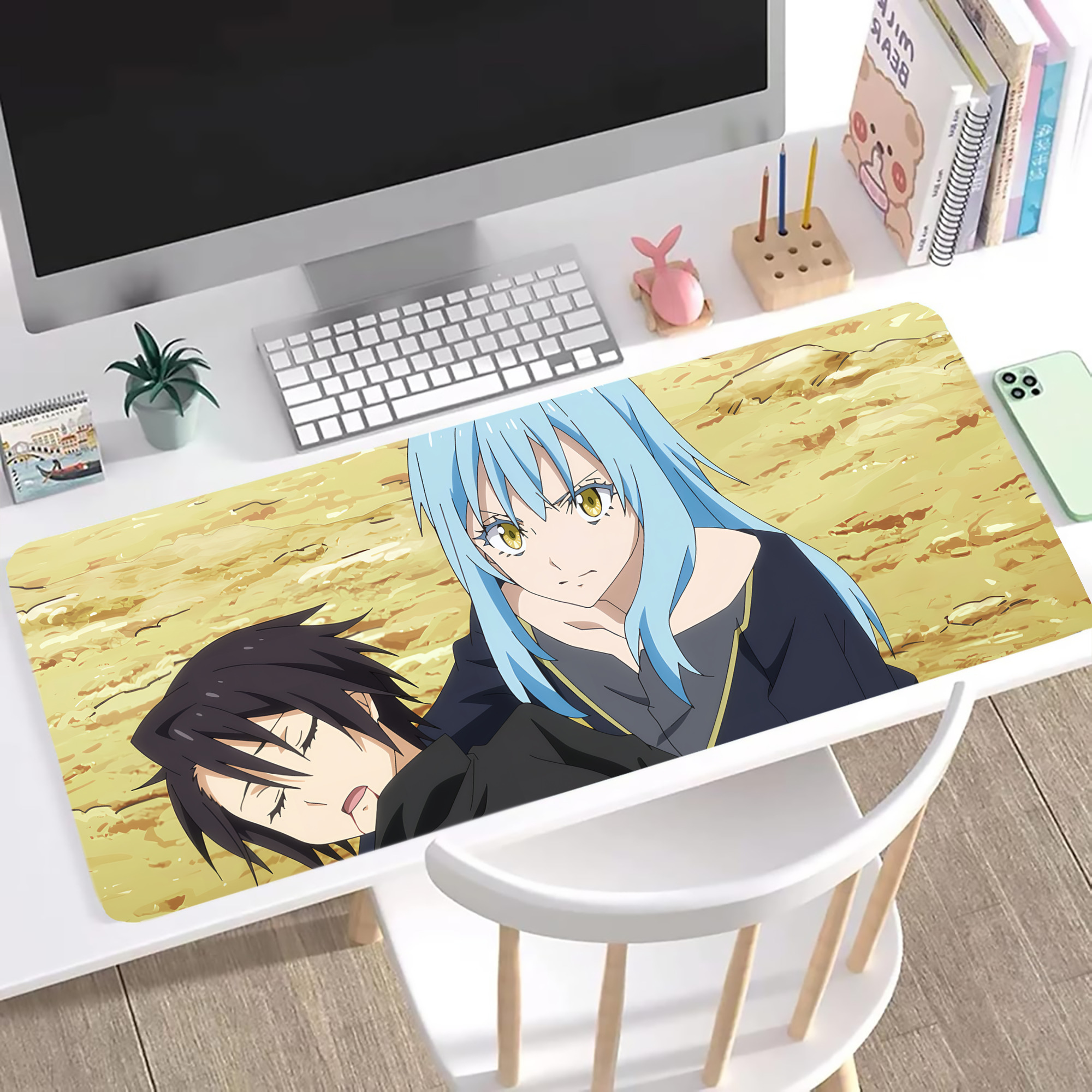 （画像用） 転スラ Regarding Reincarnated to Slime ステッチ加工 大判デスクマット／滑り止めマウスパッド
