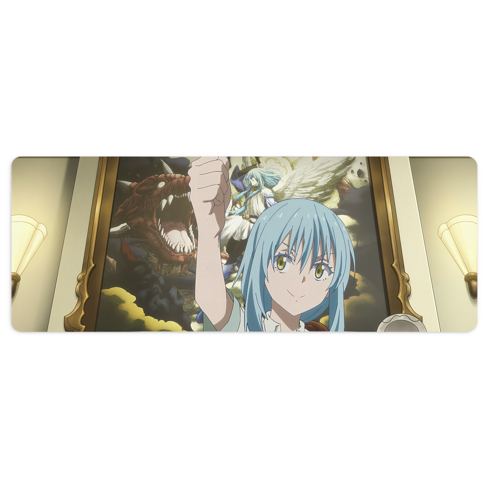 （画像用） 転スラ Regarding Reincarnated to Slime ステッチ加工 大判デスクマット／滑り止めマウスパッド