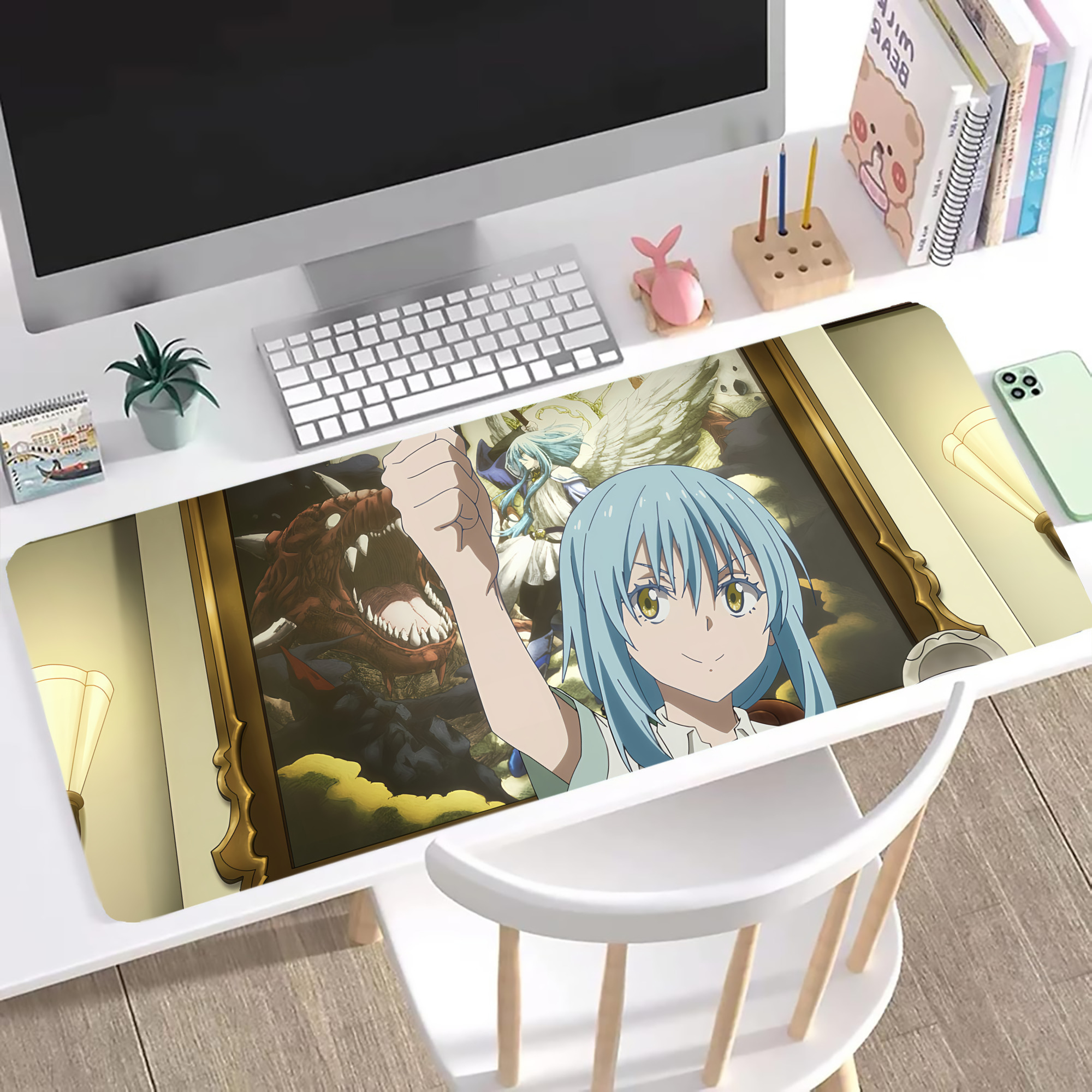 （画像用） 転スラ Regarding Reincarnated to Slime ステッチ加工 大判デスクマット／滑り止めマウスパッド