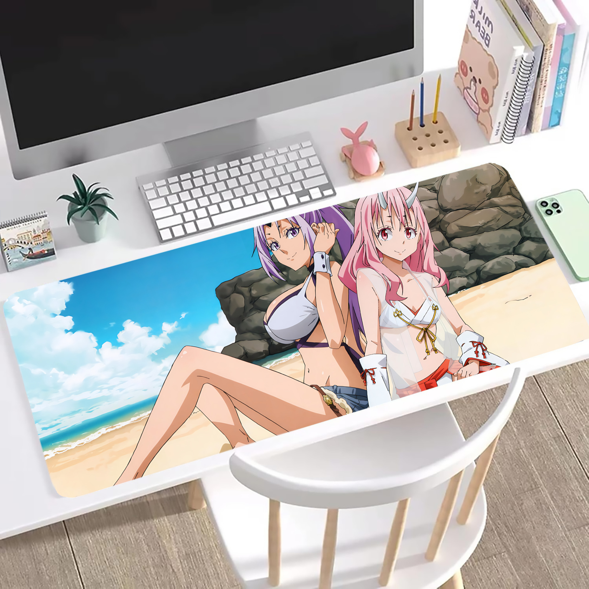 （画像用） 転スラ Regarding Reincarnated to Slime ステッチ加工 大判デスクマット／滑り止めマウスパッド